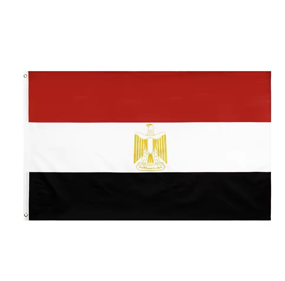 Egypt Flag 90x150cm - Premium Polyester Egyptian National Flag for Outdoor & Indoor Use, Parades, Sporting Events & Patriotic Decorations