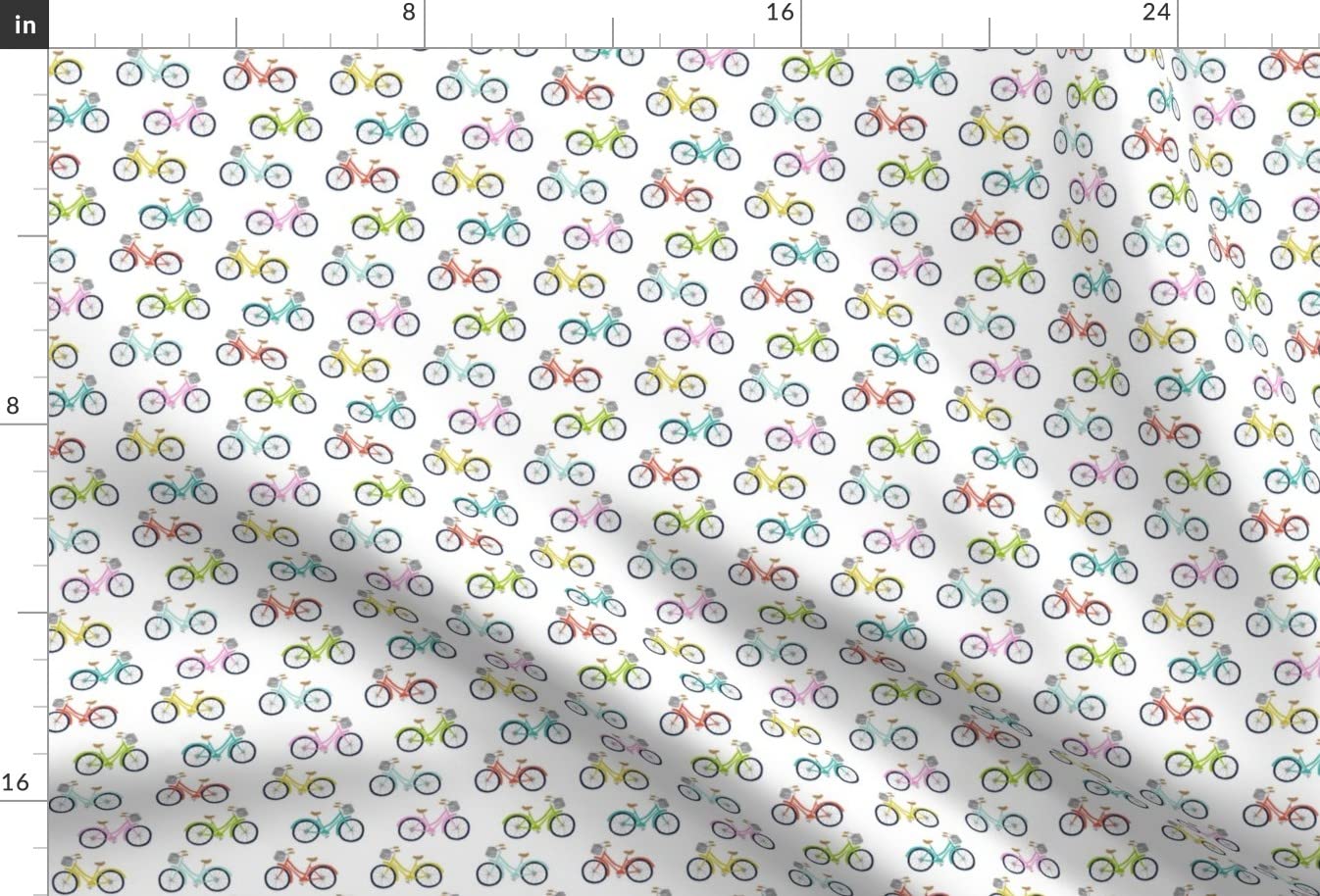 Bikes Beach Bicycle Printed Minky Fabric Fat Quarter - Soft Plush Fabric for Sewing Baby Blankets, Quilt Backing & DIY Plush Toys - Perfect for Summer Crafts & Nursery Decor