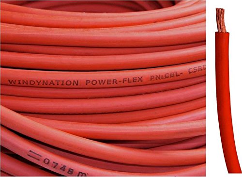 WINDYNATION 4/0 AWG Red & Black Welding Cable - Heavy Duty Copper Battery Wire for Cars, RVs, Inverters, Solar Systems - Perfect for Automotive, Marine and Off-Grid Power Applications