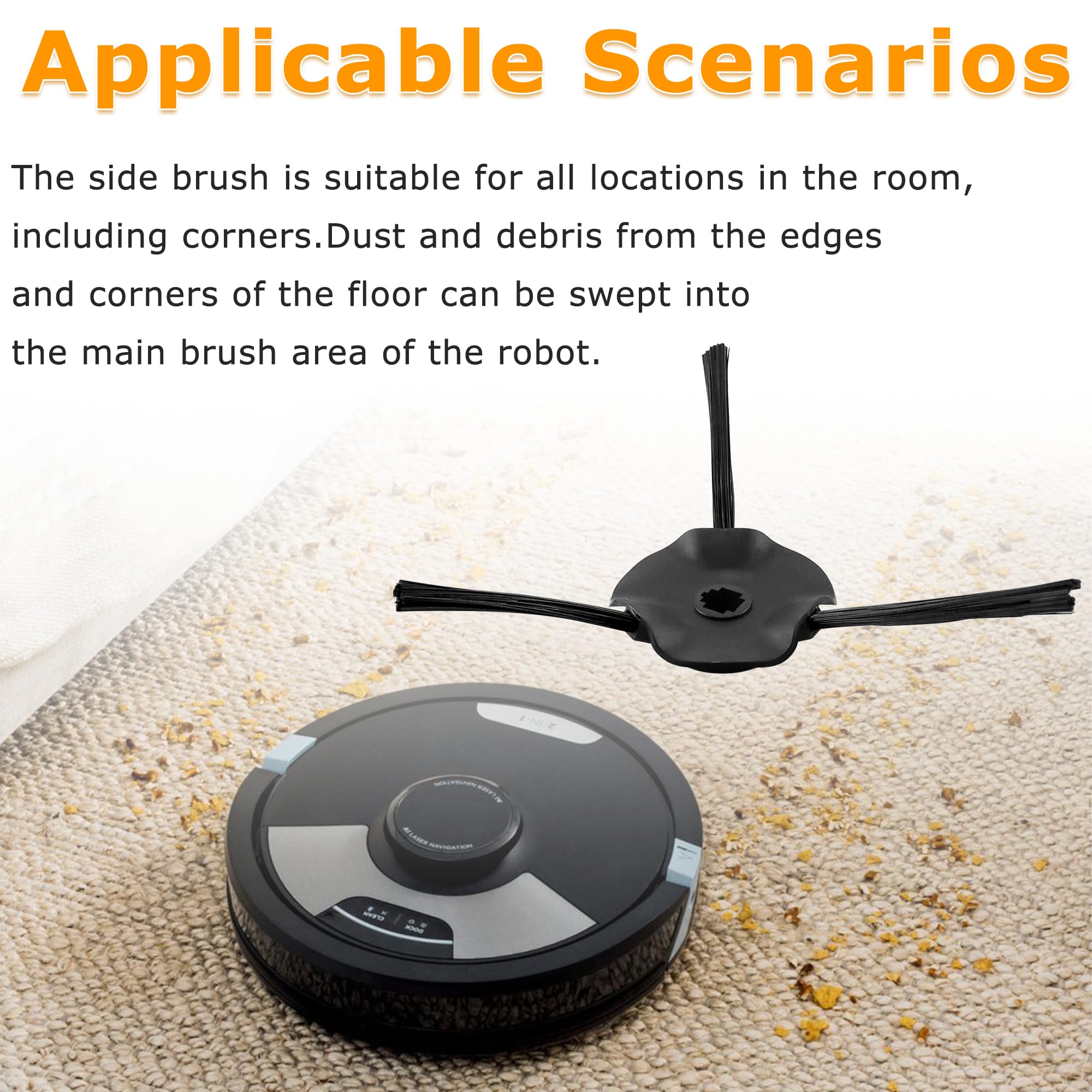 8 Pack Replacement Side Brushes Compatible with Shark Matrix Robot Vacuum RV2310/RV2310AE/AV2310/AV2310AE/RV2300/RV2300S/RV2320S/UR2350AE - Perfect for Hardwood Floors & Pet Hair Cleaning