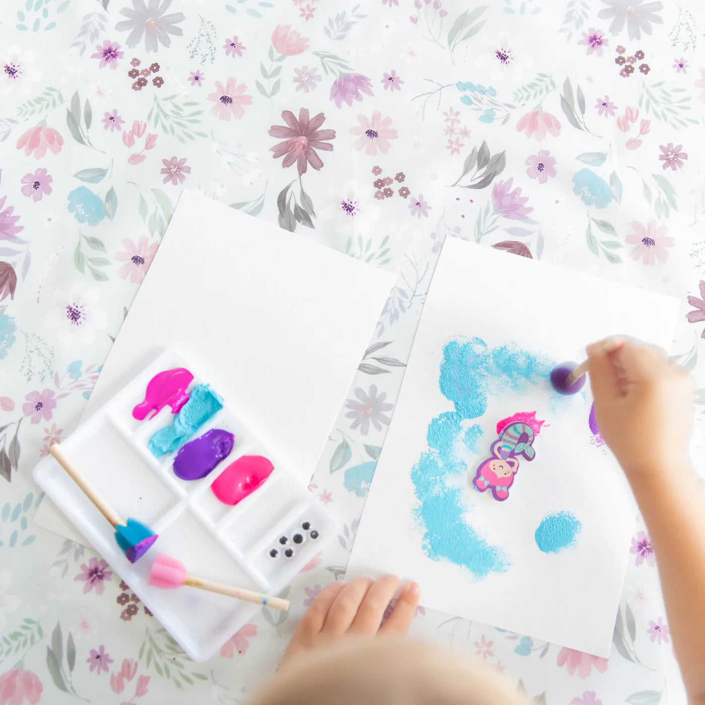 Bumkins Waterproof Splat Mat for Babies & Toddlers - Large Reusable Messy Mat for Mealtime, Crafts, and Play - Easy Clean Dining Mat for High Chairs and Floors