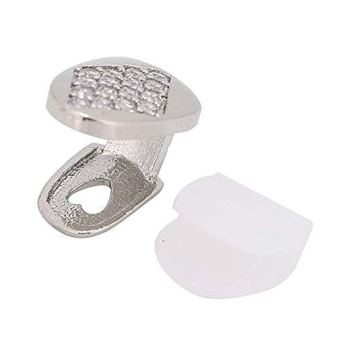 Bling Teeth Jewelry - Single Diamond Silver Tooth Gem with Real Gold Plating for Parties & Events | Easy to Wear, Standard Design | Perfect for Halloween, Cosplay & Festivals