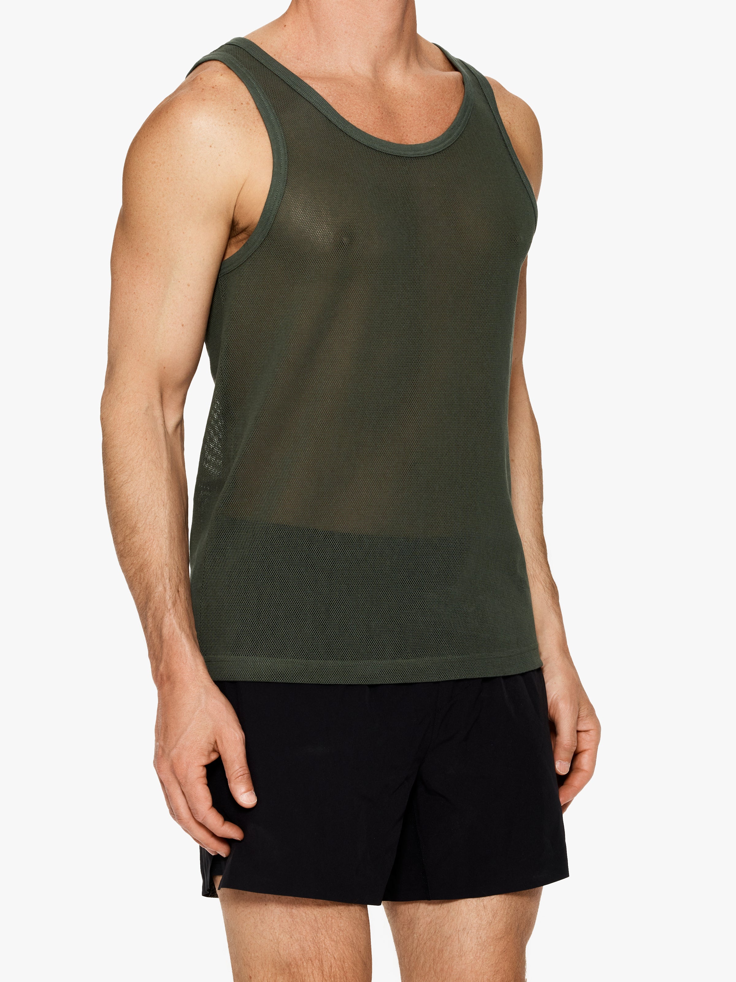 Ron Dorff Men's Mesh Tank Top - Breathable Workout Shirt for Gym, Running & Summer Outdoor Activities