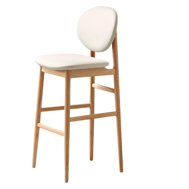 18.1x18.8x41.7 inch / 46x48x106cm / Natural wood color / Creamy white soft bag bar stool