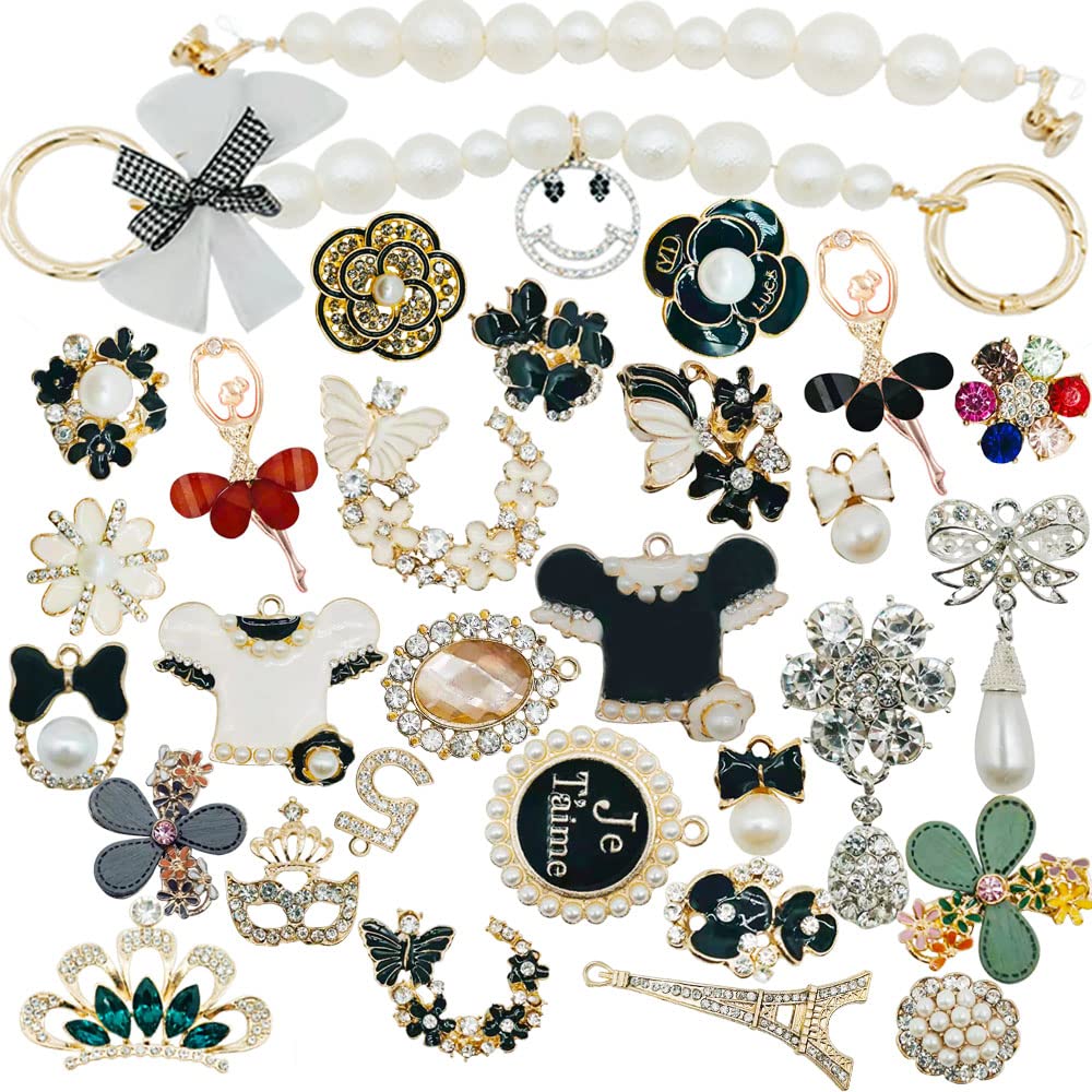 Sparkling Rhinestone Shoe Charms for Crocs - Gold Diamond Decorations for Women, Teens & Adults | Bling Accessories for Croc Holes | Perfect for Parties, Weddings & Everyday Fashion