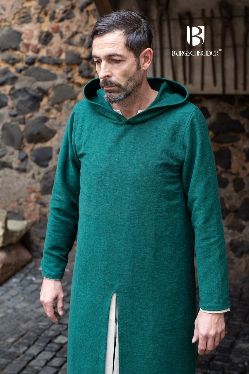 Stylish Hooded Long Tunic Dress in Renaud Green - Perfect for Casual Outings, Layering & Boho Fashion