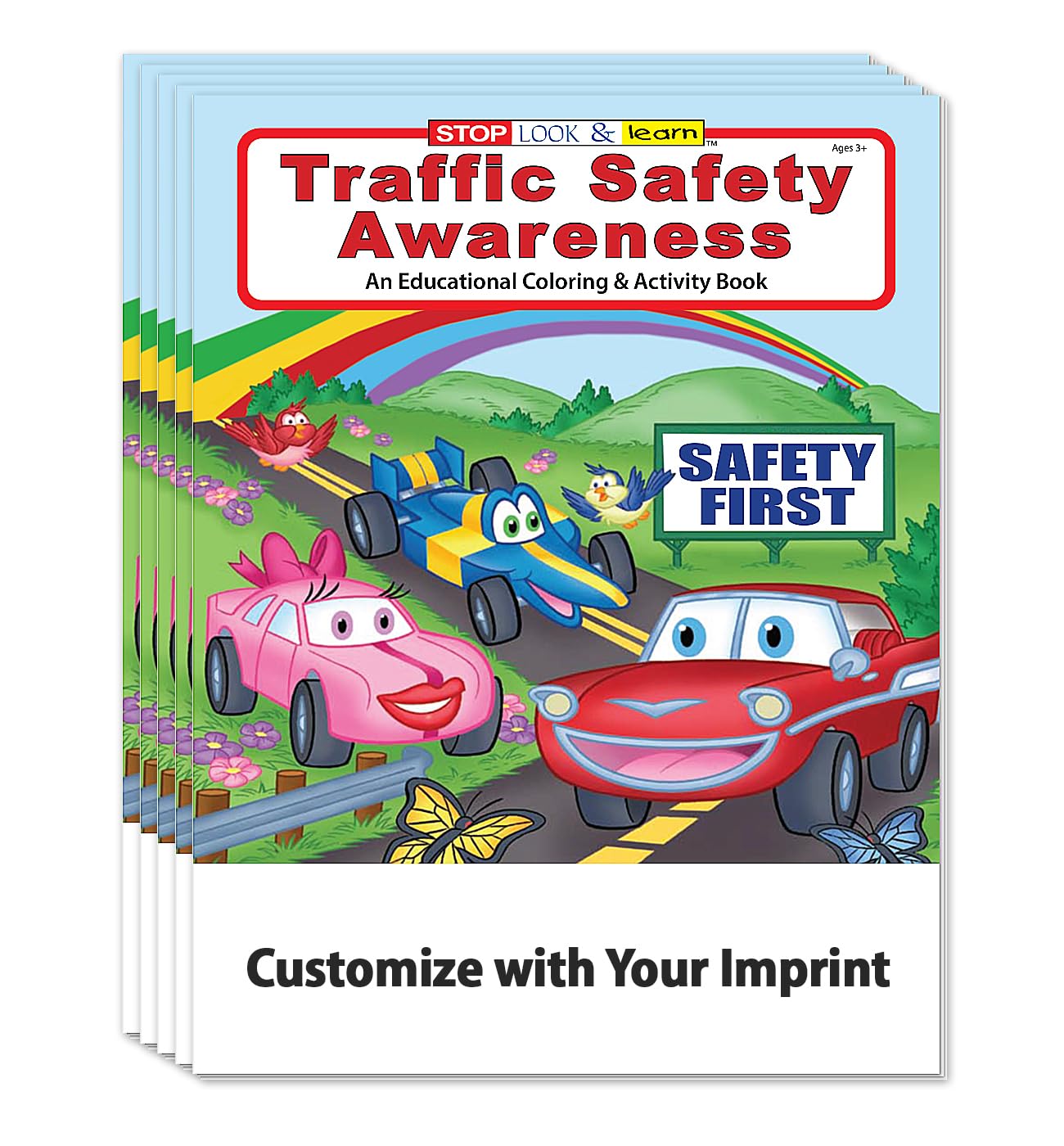 ZOCO Custom Traffic Safety Coloring Books for Kids - 250 Bulk Pack Educational Activities, Puzzles & Games - No Crayons Included - Police Promotional Handout for Road Safety Awareness | Perfect for School Events, Community Outreach & Child Safety Education Programs