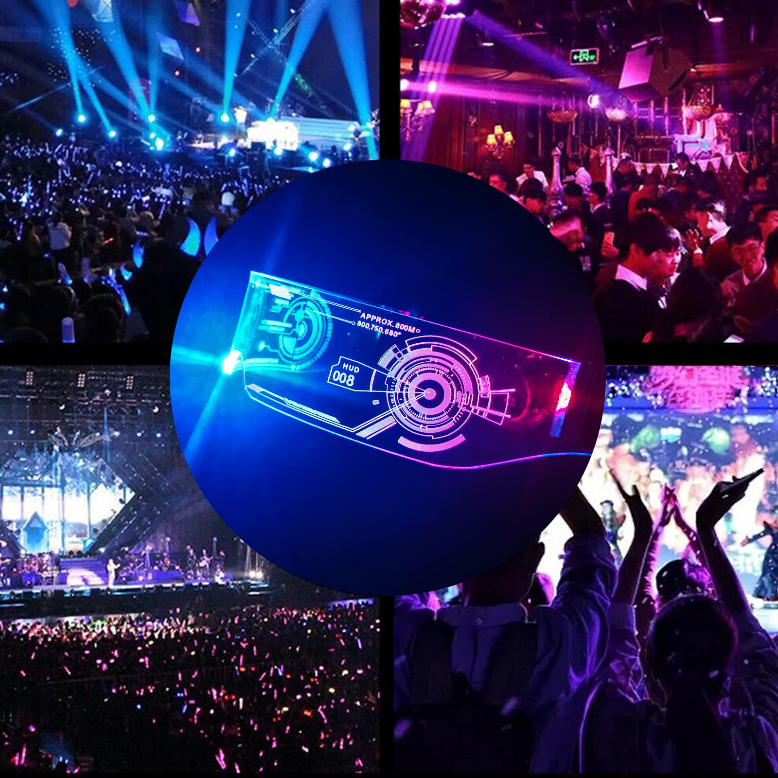 USB Rechargeable LED Light Up Glasses - 7 Color Changing Flashing Party Glasses for Halloween, Cosplay, Rave & Nightclub Events - Perfect for DJ Parties, Concerts and Festivals