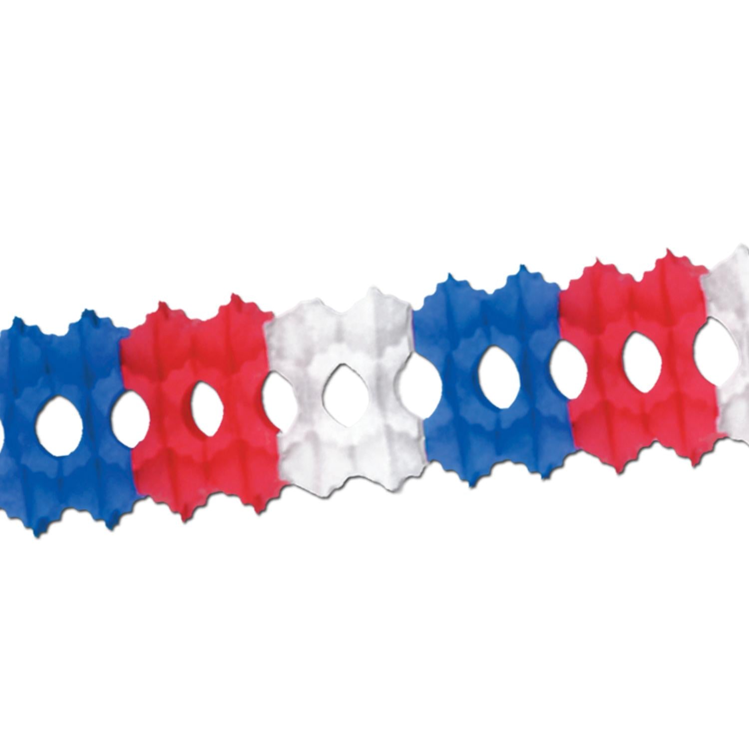 12 Pack Beistle Arcade Party Garland - Red, White & Blue Patriotic Decorations for Birthday, 4th of July & Game Room Themed Parties