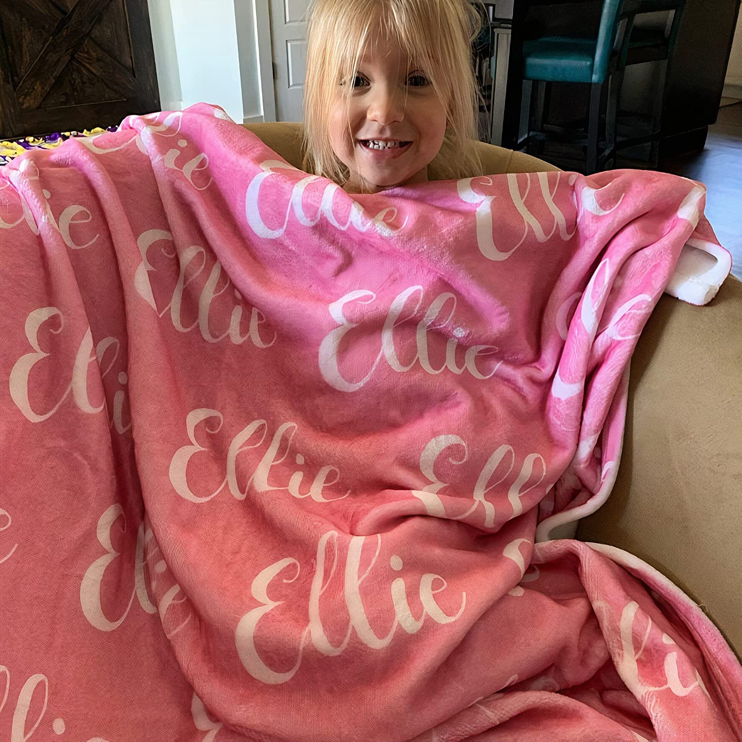 Personalized Baby Blanket with Name - Premium Quality Custom Kids Blanket for Girls & Boys - Perfect Gift for Newborn, Nursery, Christening & Baptism - Soft & Cozy for Cuddling, Swaddling & Nursery Decor