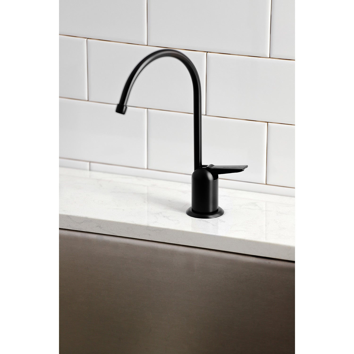 Americana K6190 Single Handle 1 Hole Deck Mount Water Filtration Faucet in Matte Black - Perfect for Kitchen Sink Water Filter Systems & Clean Drinking Water