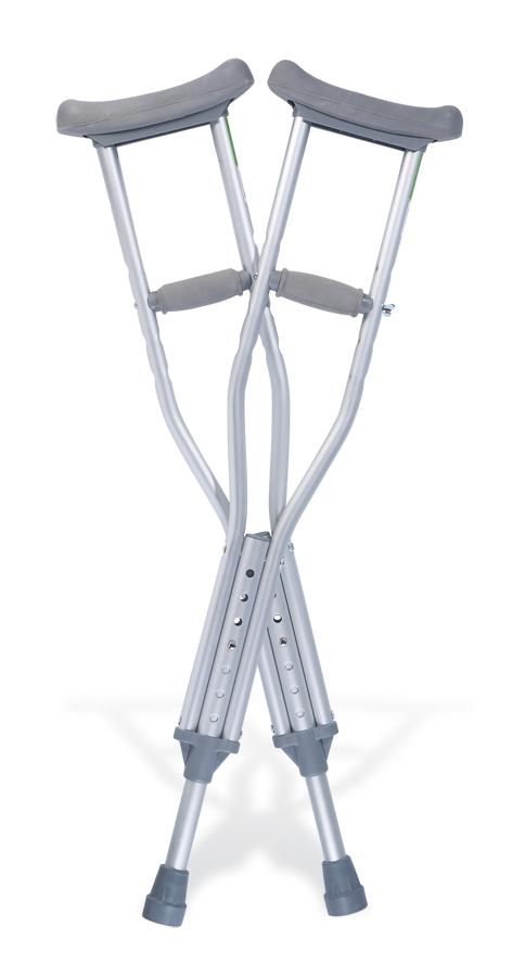 Push Button Adjustable Crutches for Adults - 1 Pair (Underarm & Forearm Support) - Ideal for Injury Recovery, Post-Surgery Mobility & Daily Assistance