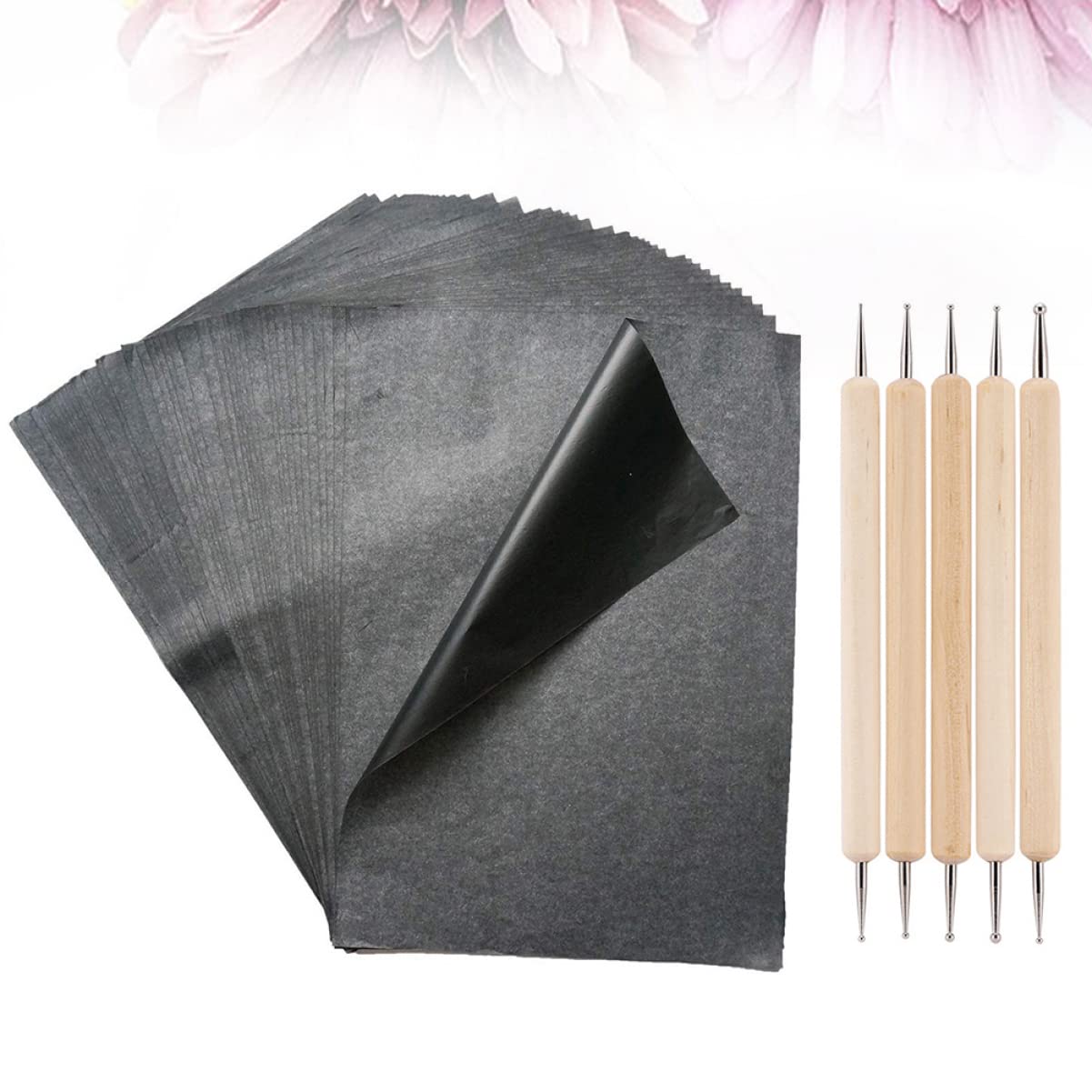 STOBOK A4 Carbon Transfer Paper Set (21x29.7cm) - Single Sided Graphite Tracing Paper for Canvas, Wood & Fabric - Perfect for DIY Crafts, Sewing Patterns & Art Projects