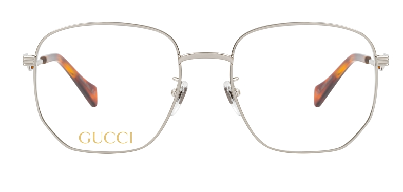 Gucci GG 0973O 002 Silver Square Frame Women's Eyeglasses - Stylish Designer Glasses for Women, Perfect for Everyday Wear & Fashion Accessories