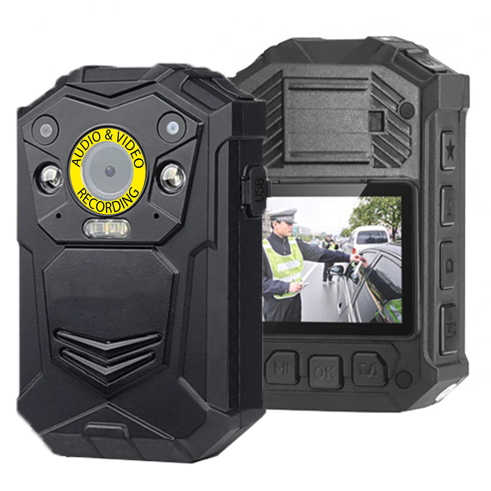 Brifield® QHD 1512p Body Camera with Night Vision & 128GB Internal Memory - Police Security Body Worn Camera for Law Enforcement, Security Guards & Night Patrol - Includes Shoulder Harness & Fast Connector