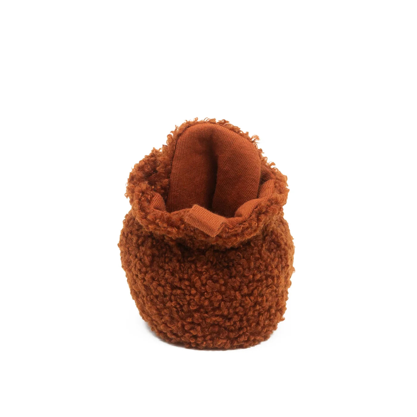 Robeez Sherpa Rust Snap Booties - Soft & Warm Baby Booties for Winter - Perfect for Indoor & Outdoor Use