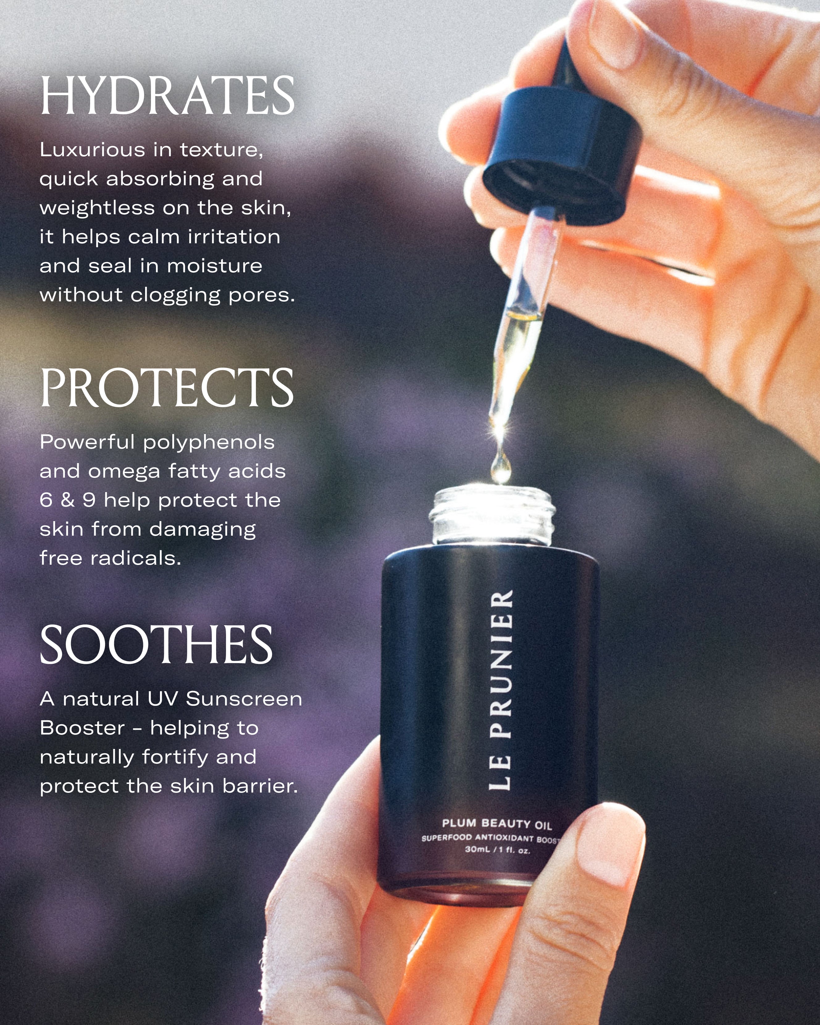 Plum Beauty Oil - 100% Natural Face & Body Moisturizer for Dry Skin | Anti-Aging & Hydrating Treatment | Perfect for Daily Skincare Routine & Night Care