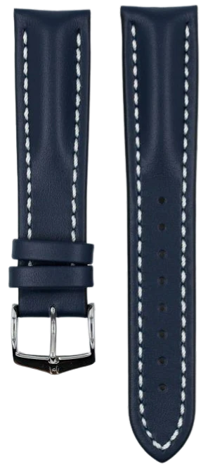 Hirsch Heavy Calf Blue 22mm Leather Watch Strap - Premium Replacement Band for Men's Watches | Perfect for Dress Watches, Business & Formal Occasions