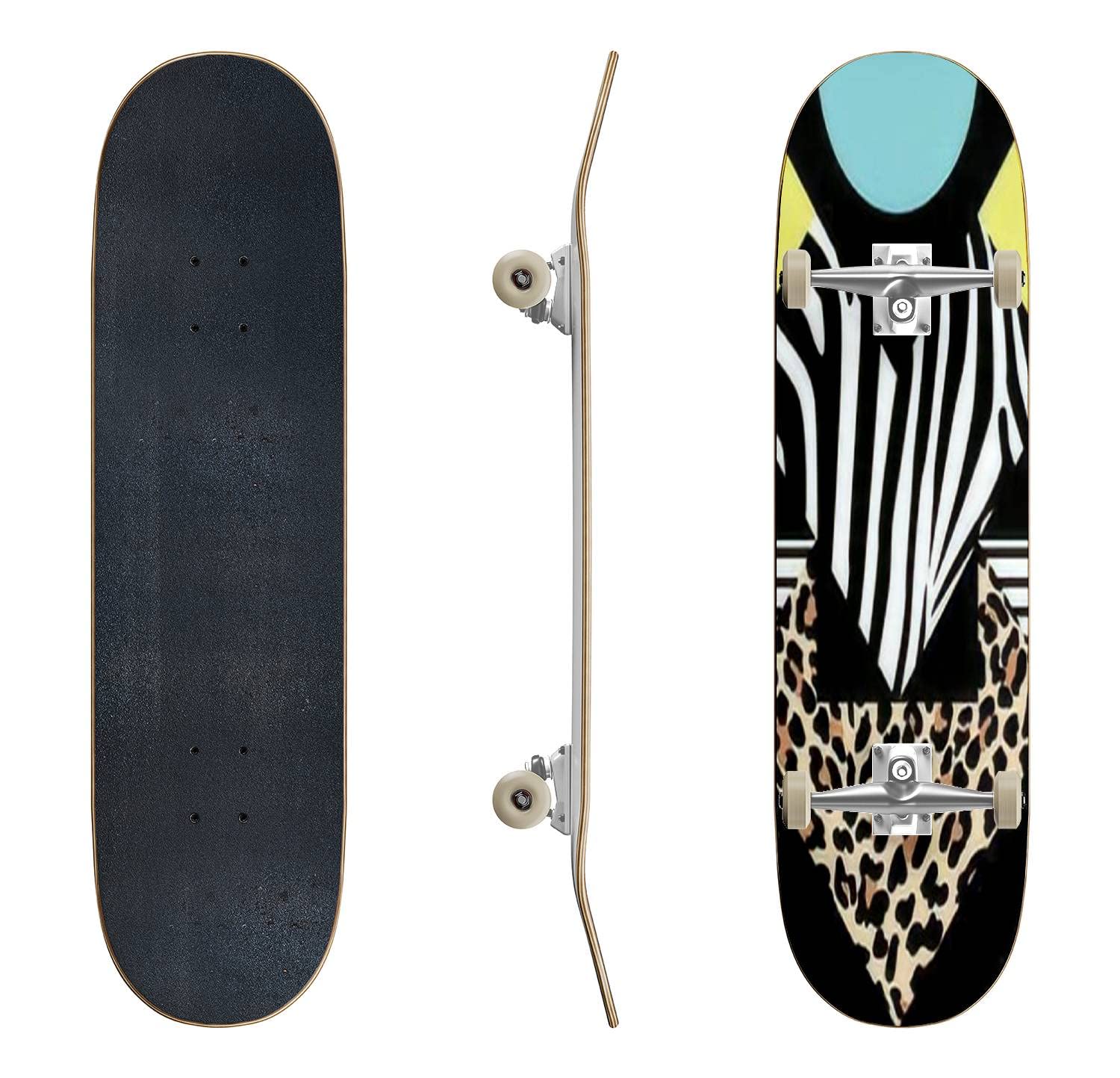Pink Elephant & Butterfly Print Classic Concave Skateboard - Durable Longboard for Beginners & Pros - Perfect Teen Gift for Extreme Sports & Street Skating