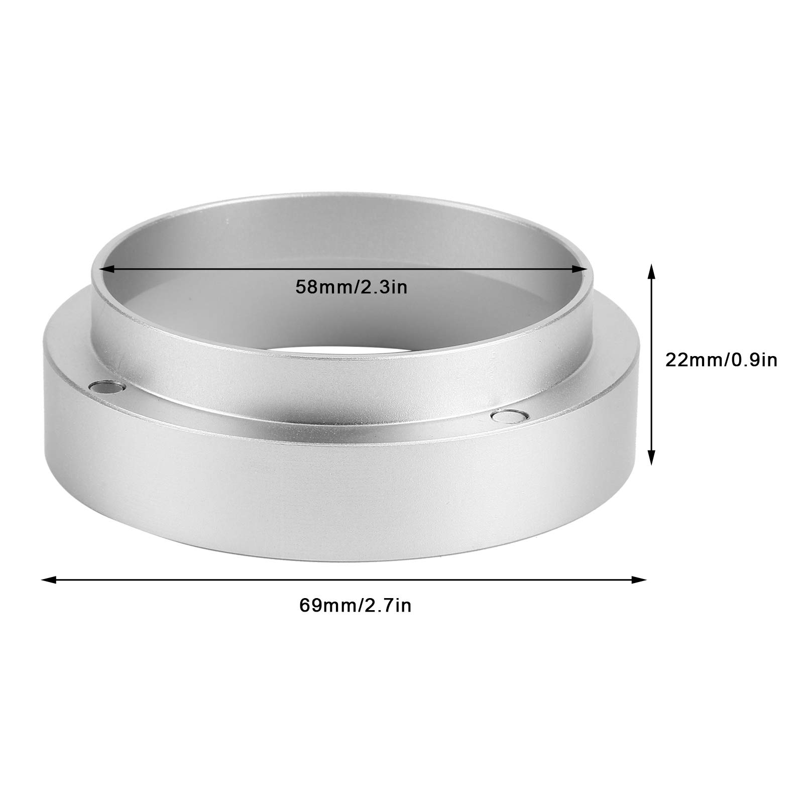 Premium Magnetic Silver Coffee Dosing Ring & Funnel (58mm) - Perfect for Espresso, Pour Over & Home Baristas | Essential Coffee Accessories for Office & Kitchen Use
