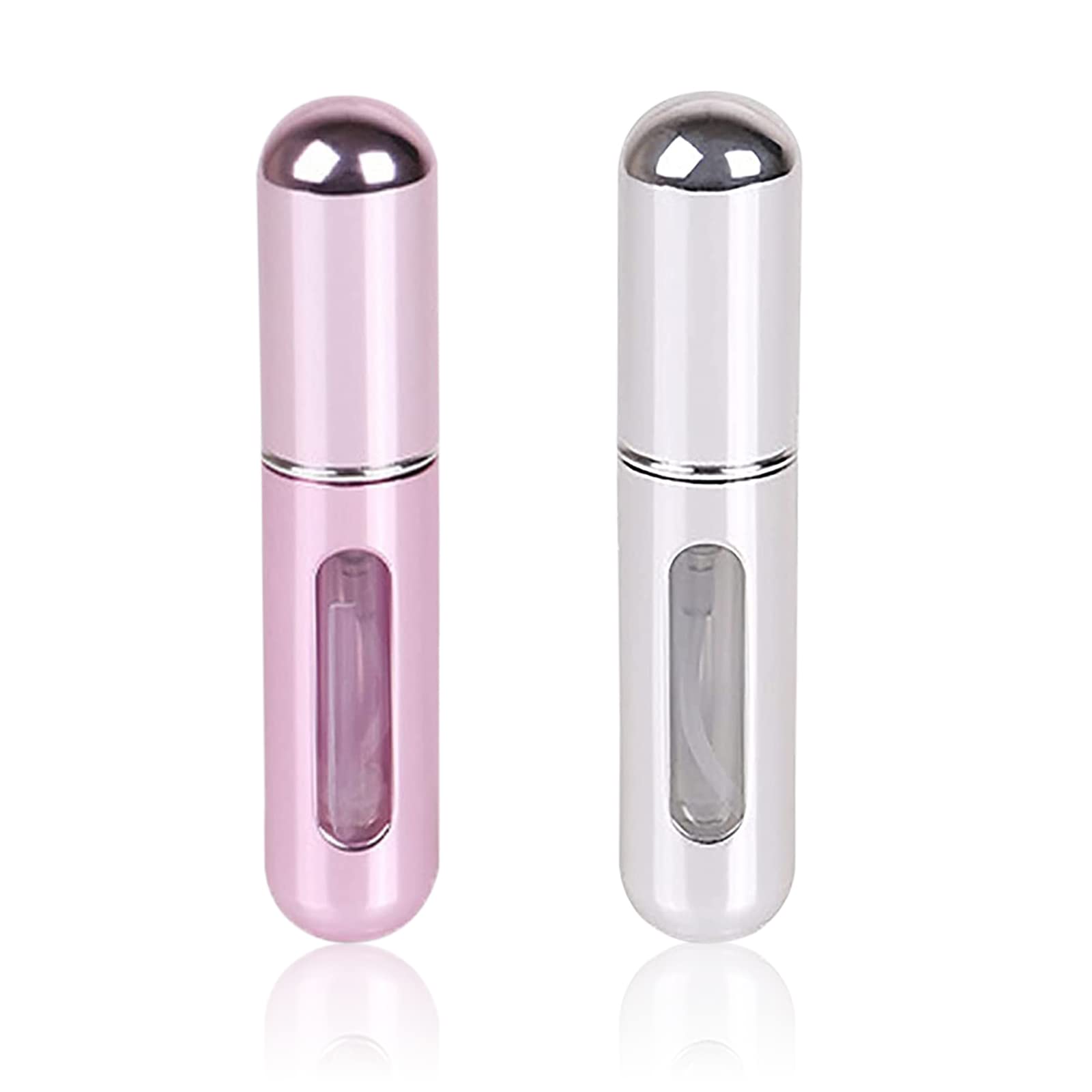Refillable Travel Perfume Atomizer - 5ml Portable Perfume Spray Bottle (2 Pack) | Compact Scent Pump Case for Women & Men | Perfect for Travel, Gym, Office & Everyday Carry