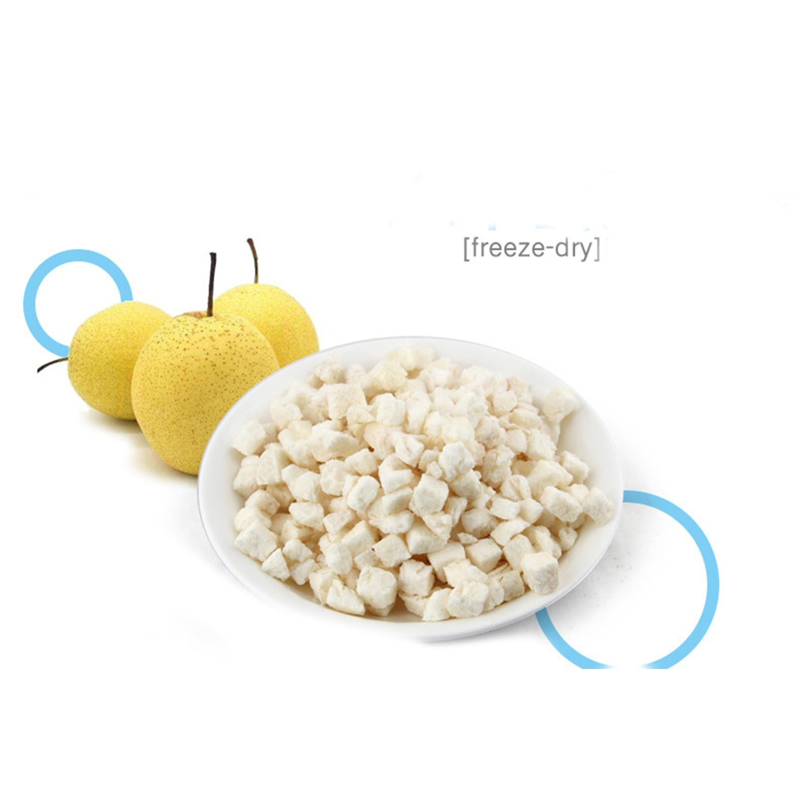 Freeze-Dried Diced Snow Pear 4.23oz | Natural Crushed Fruit for Tea, Smoothies & Baking | Healthy Snack & Dessert Ingredient | Perfect for Fruit Tea, Milk Tea & Yogurt Topping