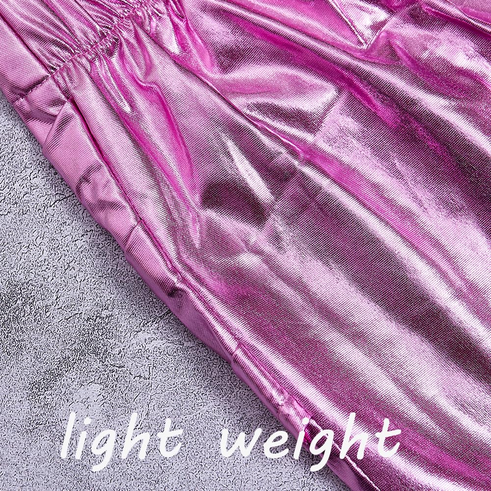 Sparkly Metallic PU Faux Leather Ruched Mini Skirt for Toddler Girls | Shiny Party Dress Skirt with Matching Headband | Perfect for Birthday Parties, Photo Shoots & Special Occasions