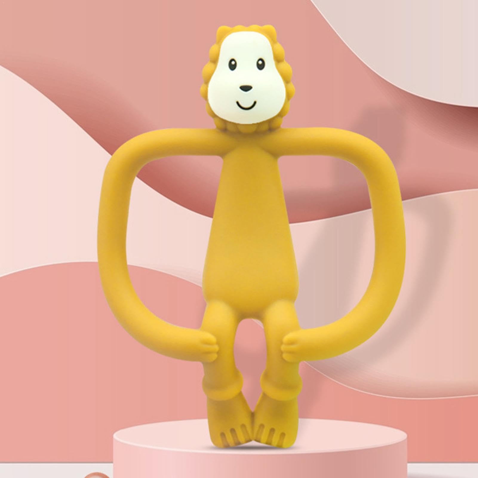 Lion Teether Toy for Babies & Toddlers - Food-Grade Silicone Teething Toy for Boys & Girls | Soothing Gum Relief, Easy to Grip & Clean | Perfect for Home, Travel & Daycare Use
