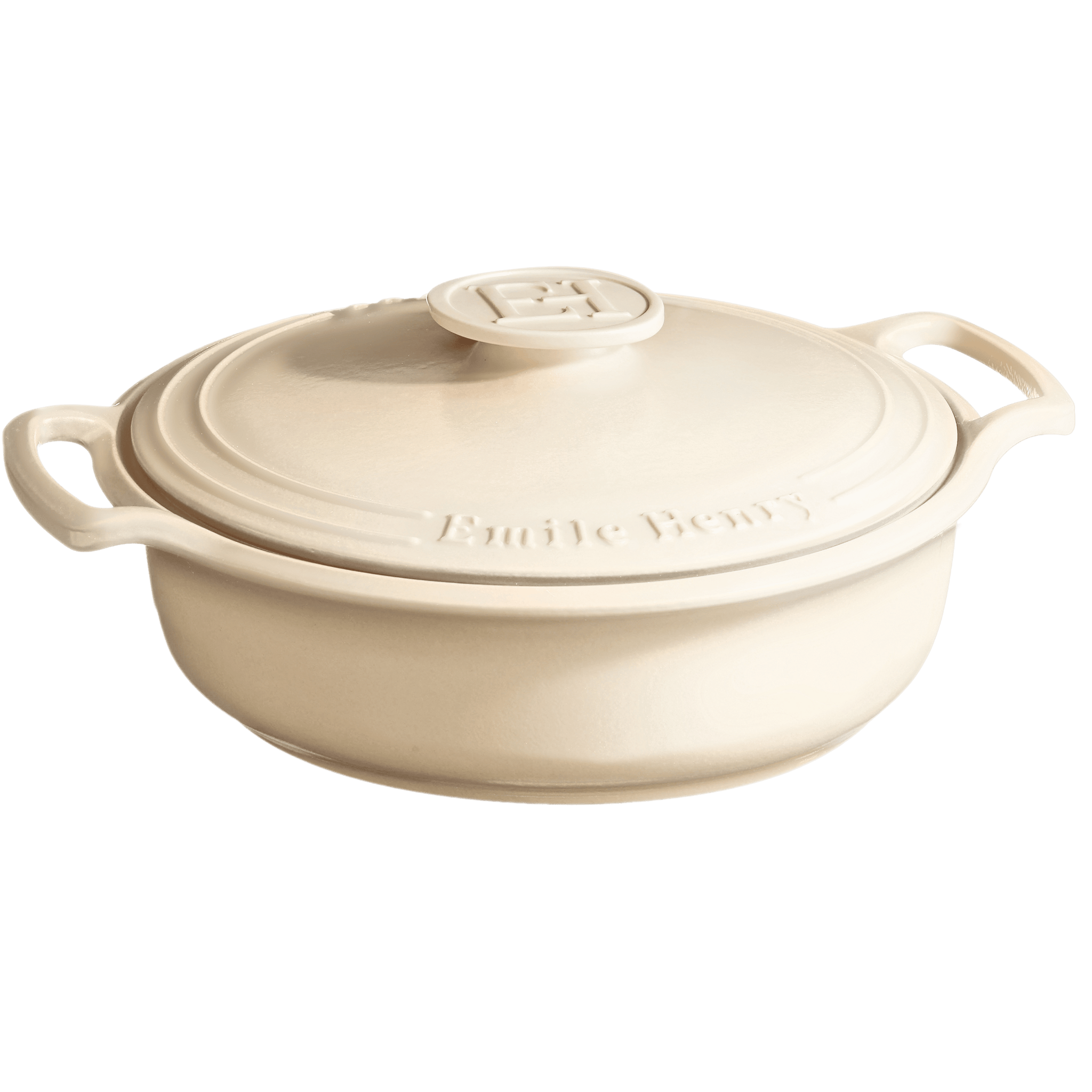Emile Sublime 4 Quart Braiser - Enameled Cast Iron Dutch Oven with Lid, Creme White - Perfect for Slow Cooking, Braising, Roasting & Serving Dishes