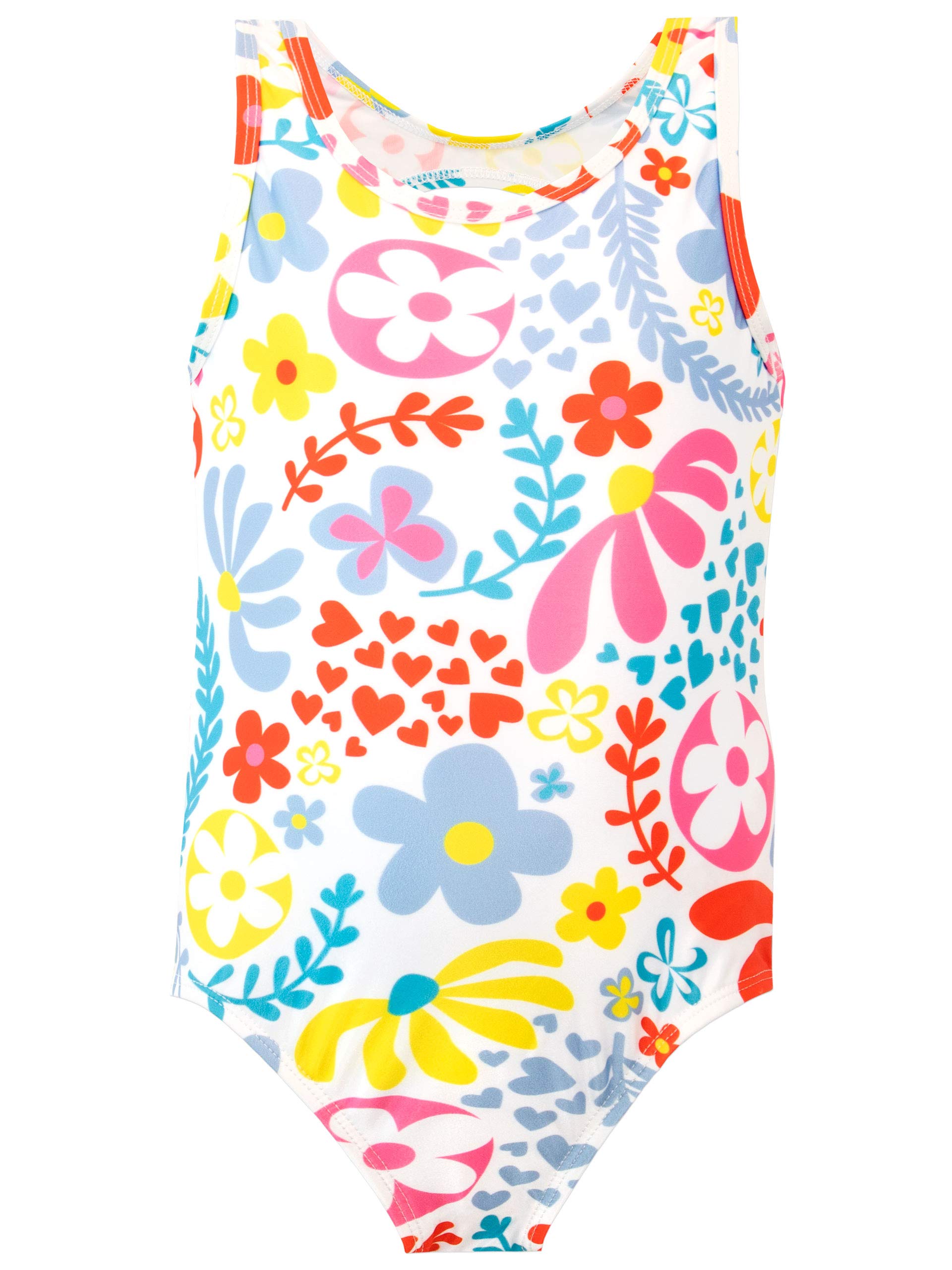 Girls Floral Print One Piece Swimsuit - Cute Summer Swimwear for Kids, Beach Pool Party & Vacation Outfit