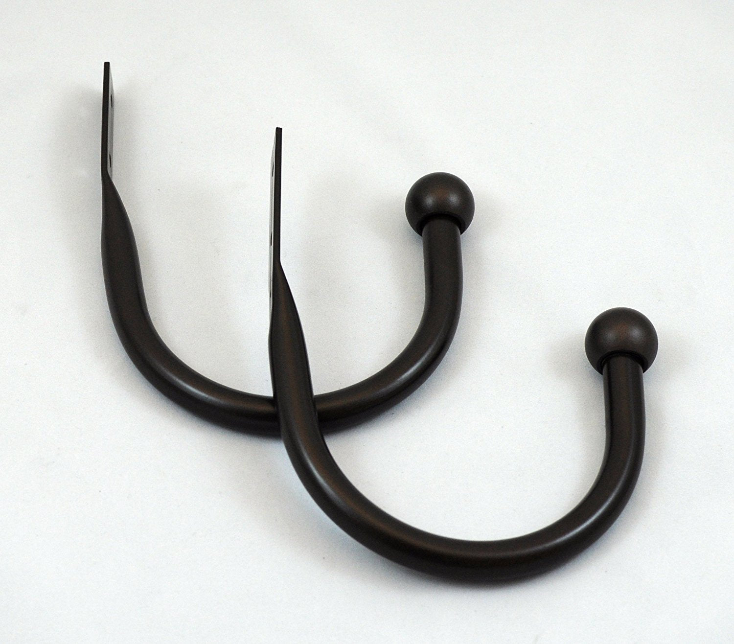 Set of 2 Urbanest Steel Drapery Holdbacks - 5 Finishes | Modern Curtain Tie Back Hooks for Living Room, Bedroom & Window Decor