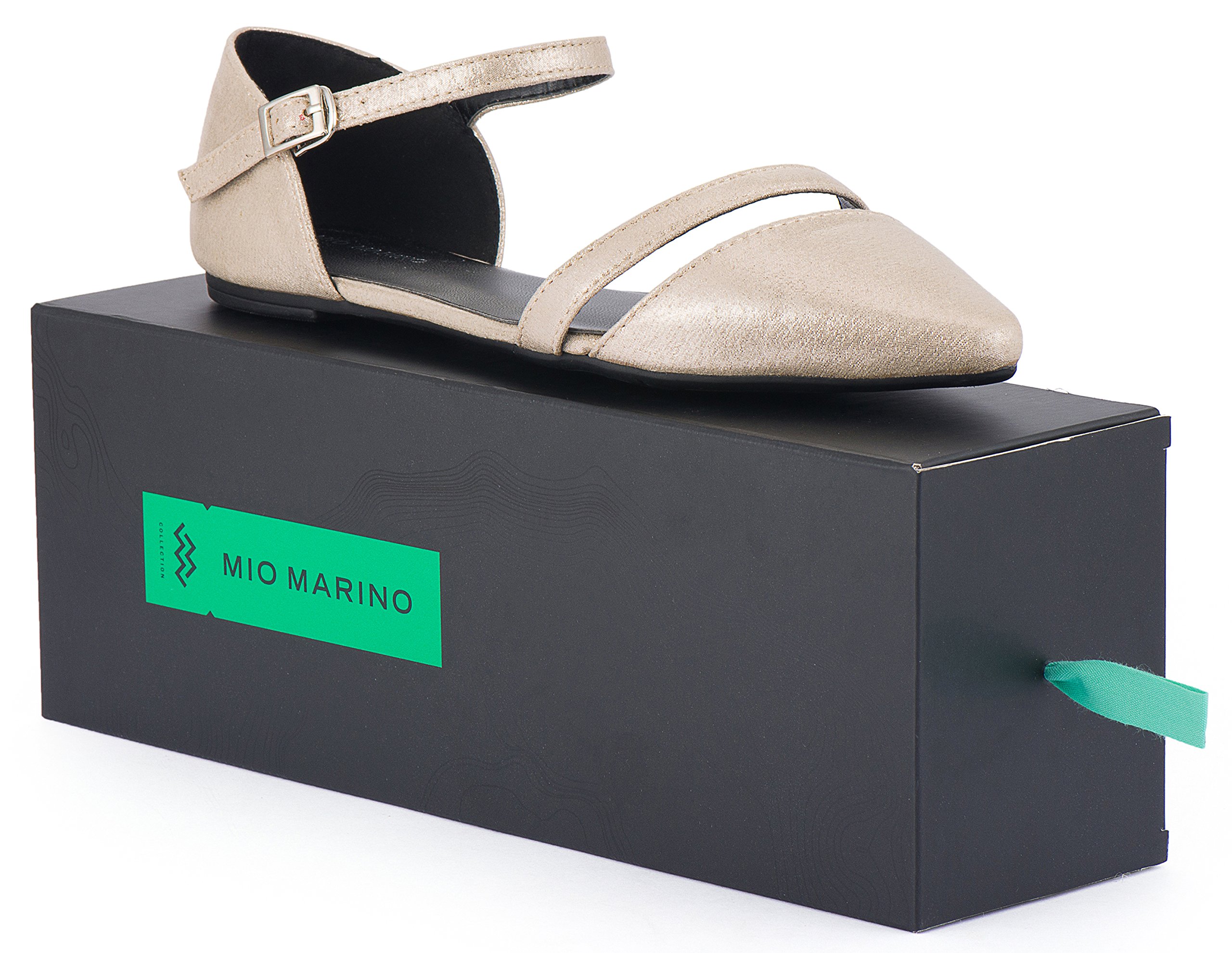 Mio Marino Women's Pointed Toe Ballet Flats - Comfortable Dress Shoes for Work, Office & Special Occasions | Elegant Slip-On Flats for Women's Professional & Formal Wear