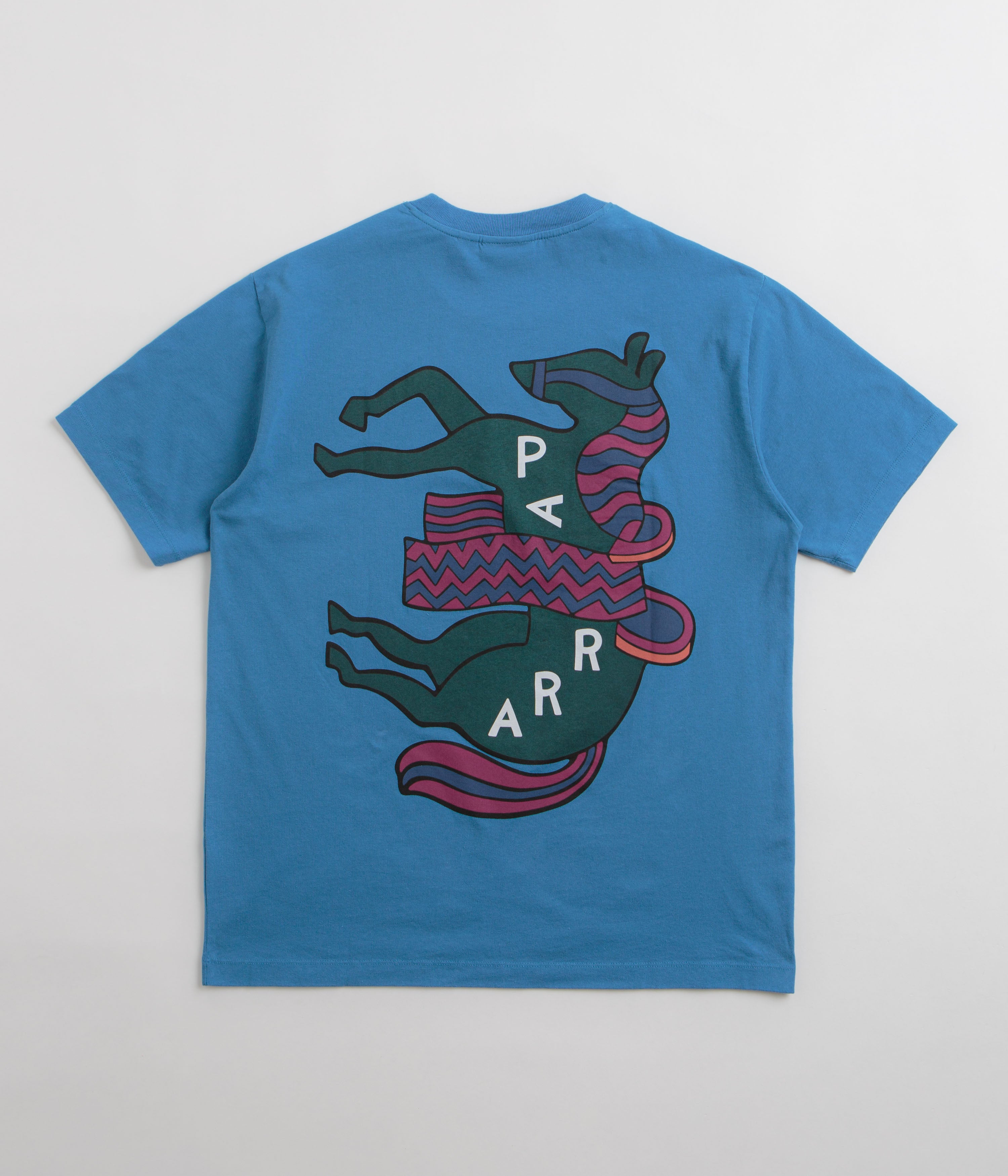 Parra Fancy Horse Graphic T-Shirt for Men & Women - Soft Cotton Casual Tee in Azure Blue - Perfect for Streetwear, Music Festivals & Everyday Wear