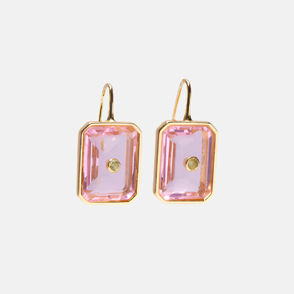 Elegant Pale Pink Tile Earrings for Women - Dainty Ceramic Jewelry for Everyday Wear & Special Occasions