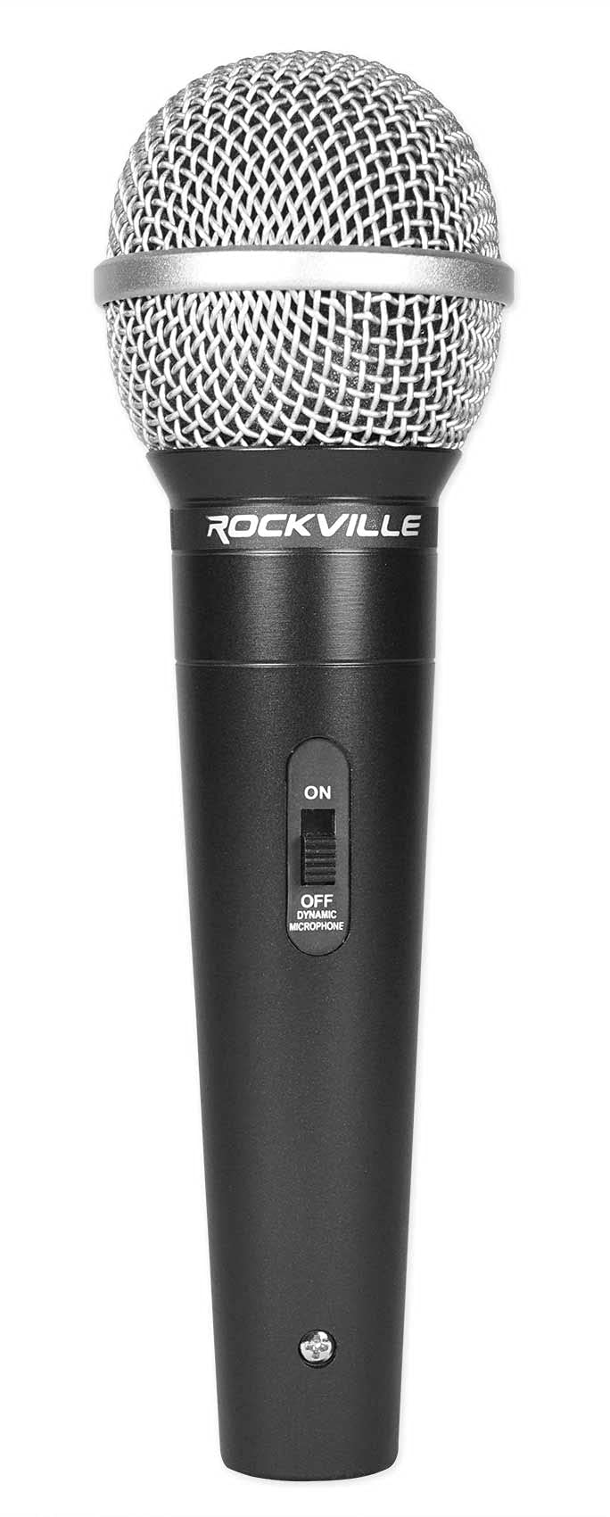 Rockville 3-Pack Professional Metal Dynamic Microphones with Carrying Case & Boom Stands - Perfect for Live Performances, Studio Recording & Podcasting