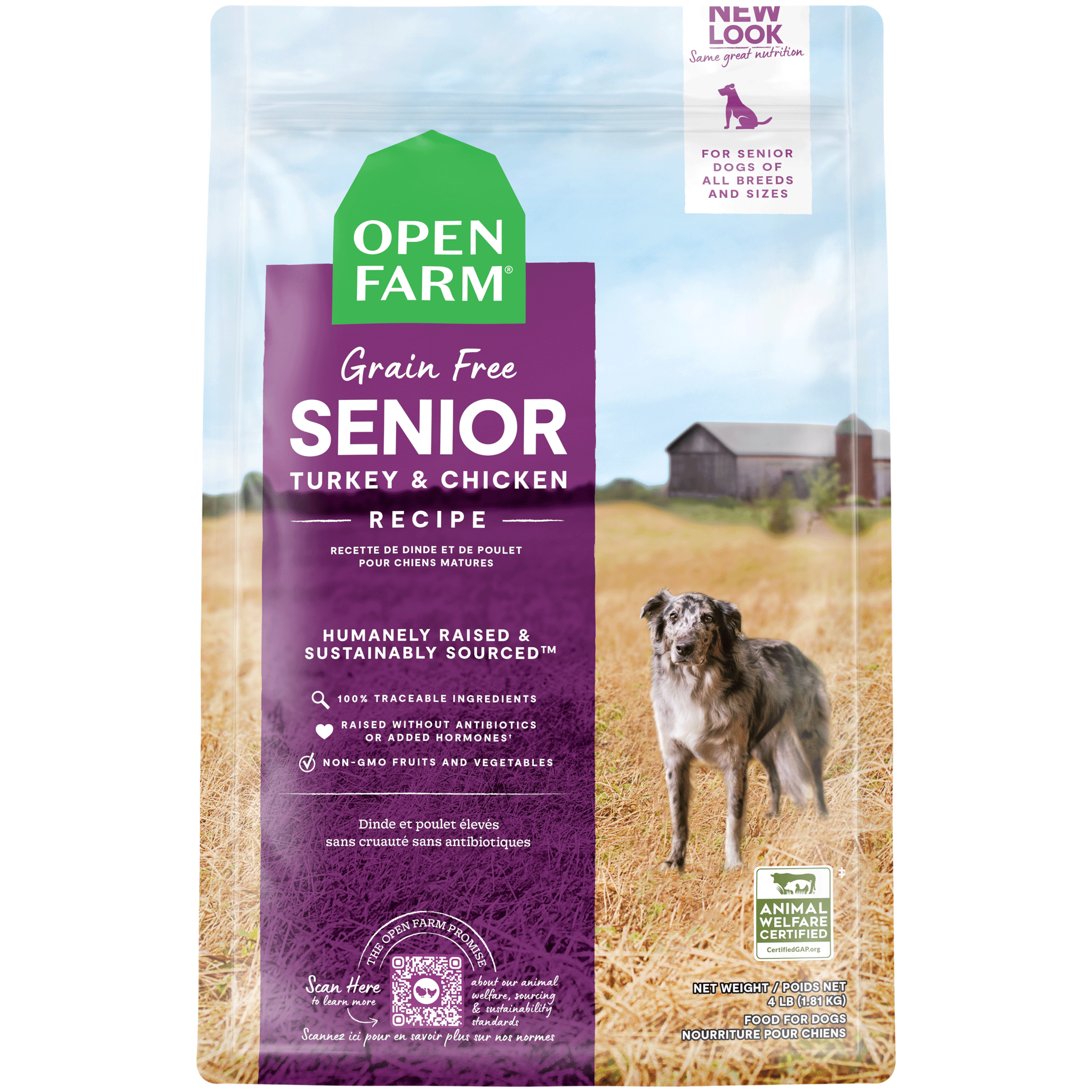 Open Farm Senior Dry Dog Food - Premium Grain-Free Recipe for Older Dogs - Supports Joint Health & Digestion - Ideal for Aging Dogs with Sensitive Stomachs