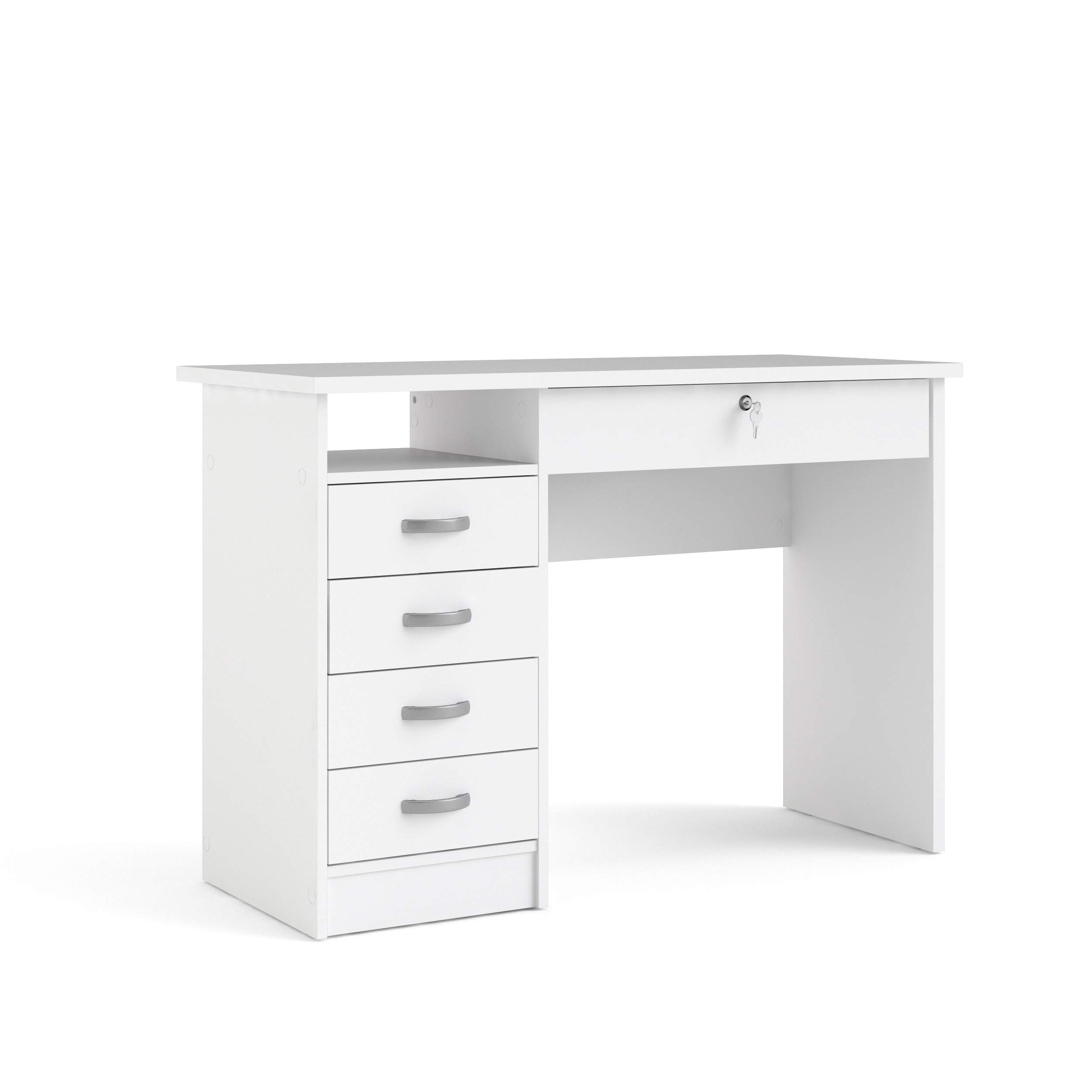 Tvilum White 5-Drawer Desk for Home Office & Study