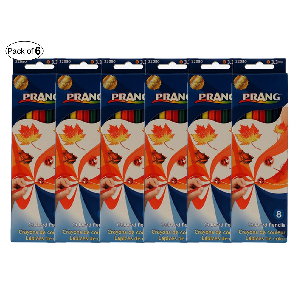 Premium Prang Colored Pencils Set - 8 Vibrant Colors (Pack of 6) - Perfect for School, Office & Art Projects - Ideal for Coloring Books, Sketching & DIY Crafts