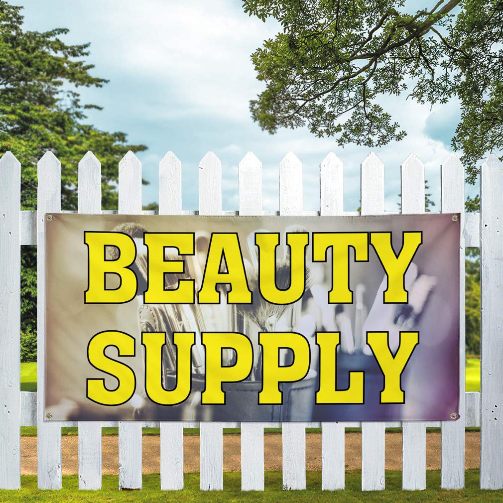 Vinyl Banner - 48x96 Inches, Weatherproof Outdoor Sign with 8 Grommets for Beauty Supply Stores, Business Advertising & Industrial Yard Signs - Perfect for Retail Promotions, Trade Shows & Construction Site Safety