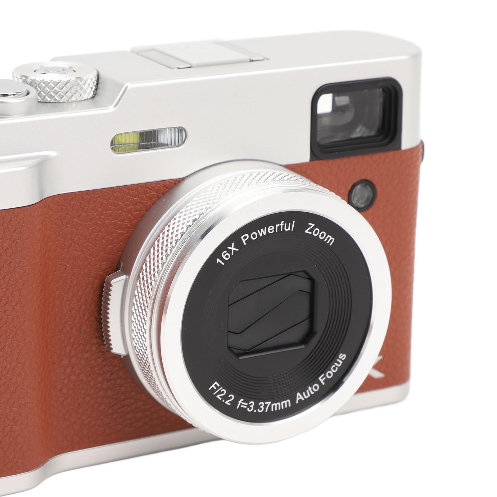 5K Digital Camera 48MP Vlogging Camera with Auto Focus & Dual Lens - 16X Zoom, Compact Anti-Shake Video Camera for Kids, Students, Teens (Brown) - Perfect for Travel, YouTube Content Creation & Everyday Photography