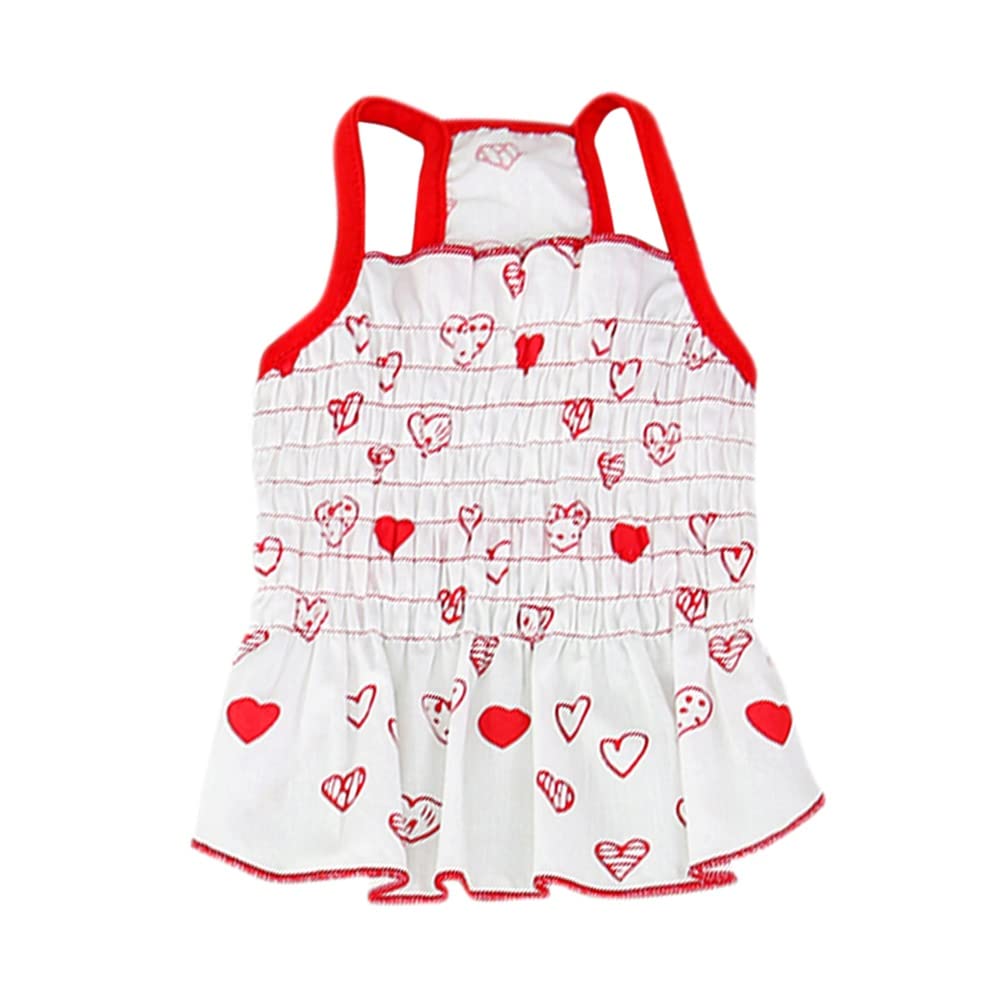 Dog Dresses for Small Dogs - Strawberry Pattern Summer Skirts for Pets