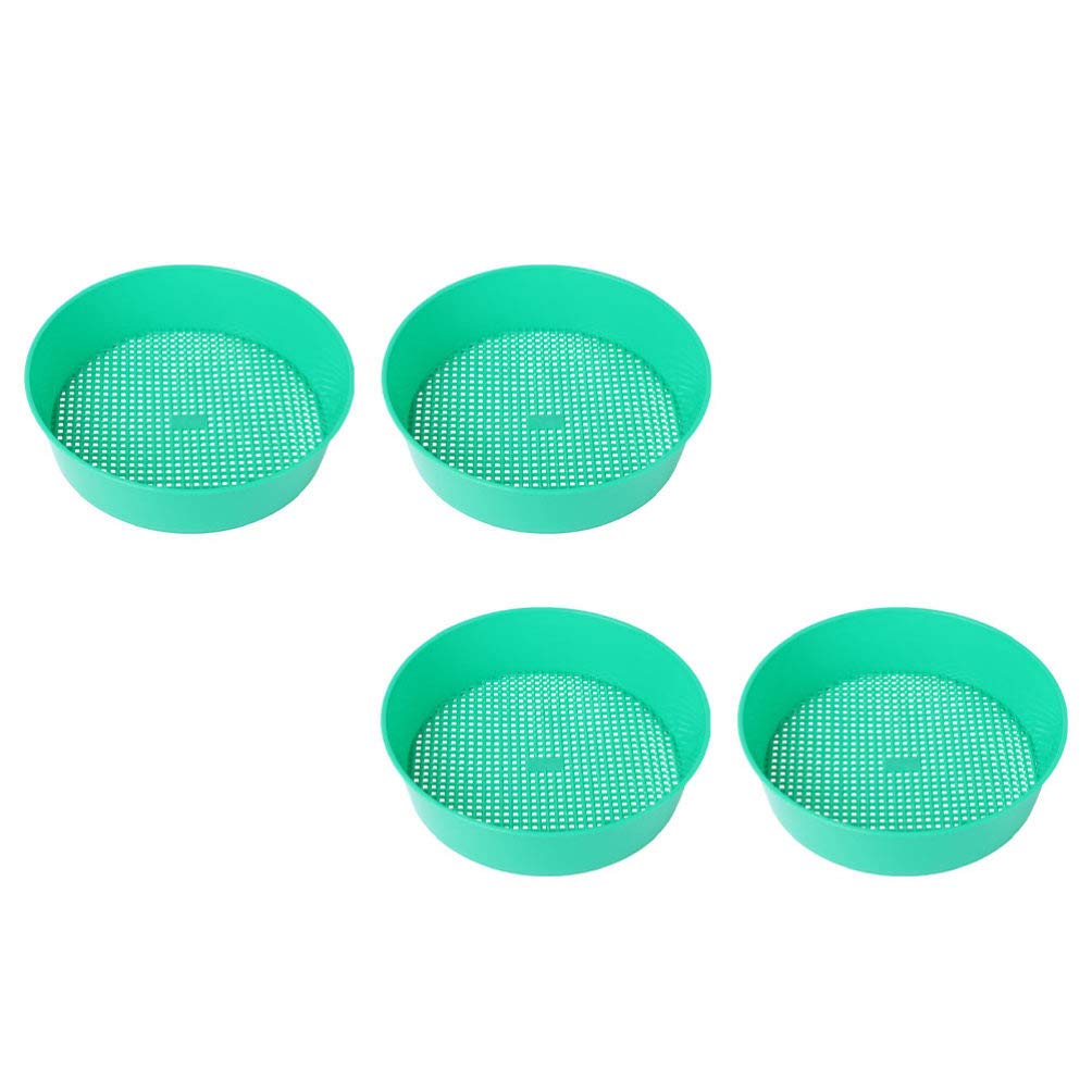 Hemoton 4-Piece Plastic Soil Sieve Set - Durable Garden Sifting Pans for Soil, Compost & Mulch | Multi-Functional Gardening Classifier & Sifter Tool for Planting, Landscaping & Potting Mixes