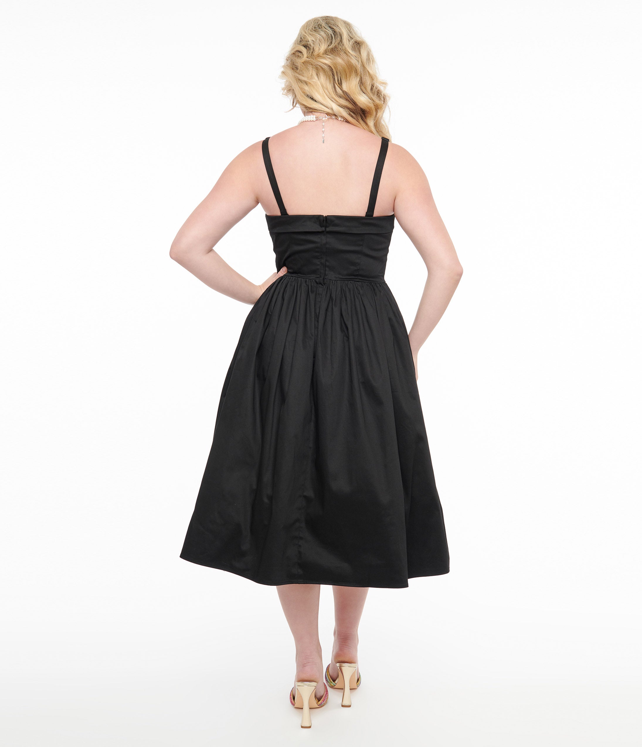 Vintage 1950s Black Swing Dress by Collectif - Retro Kiana Dress for Pinup, Rockabilly & Swing Dancing Outfits