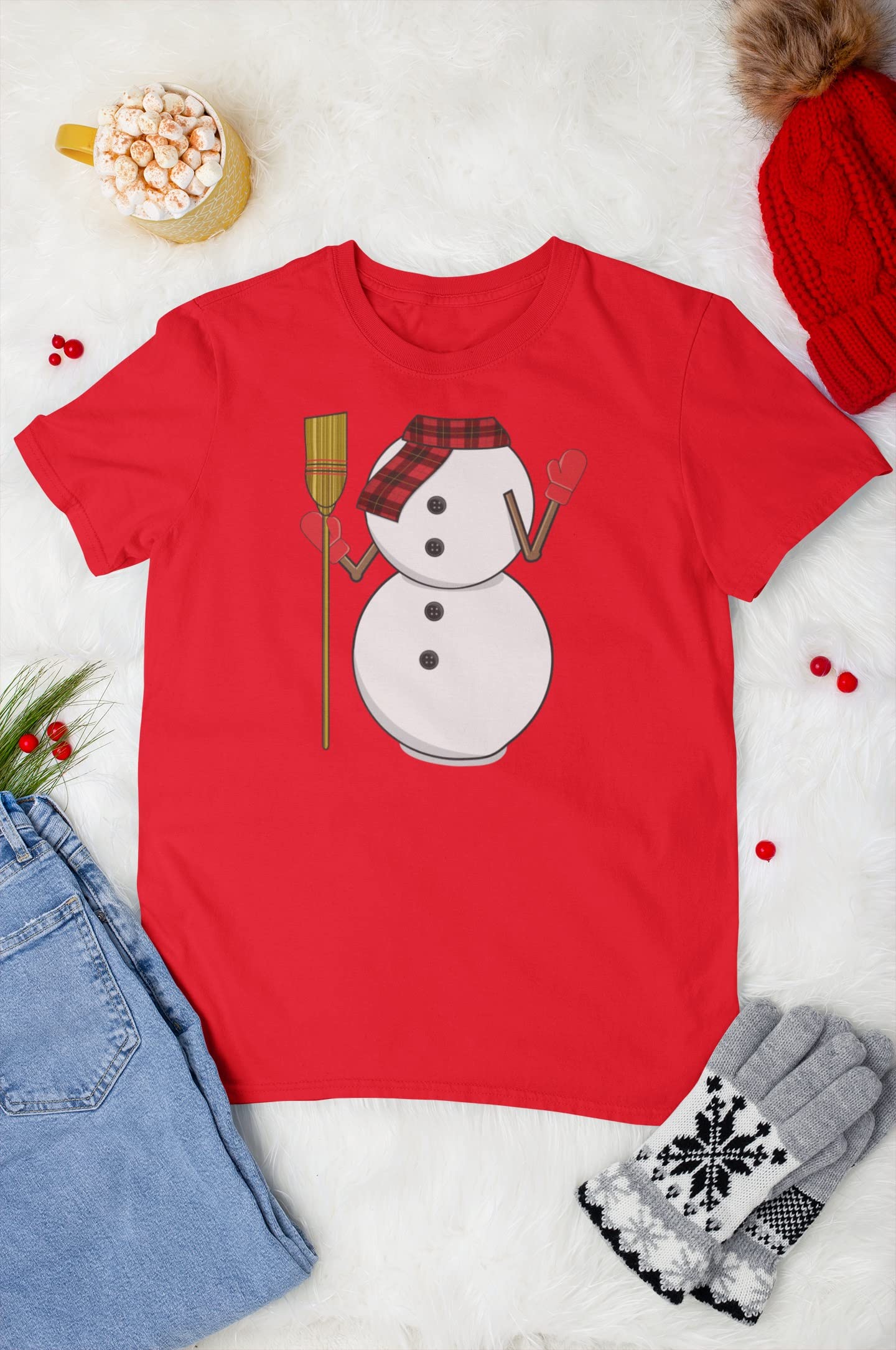Funny Snowman Body Costume Adult T-Shirt - Christmas Party Outfit, Holiday Cosplay, Winter Festival Costume for Men & Women - Perfect for Xmas Parties, Office Events & Family Gatherings