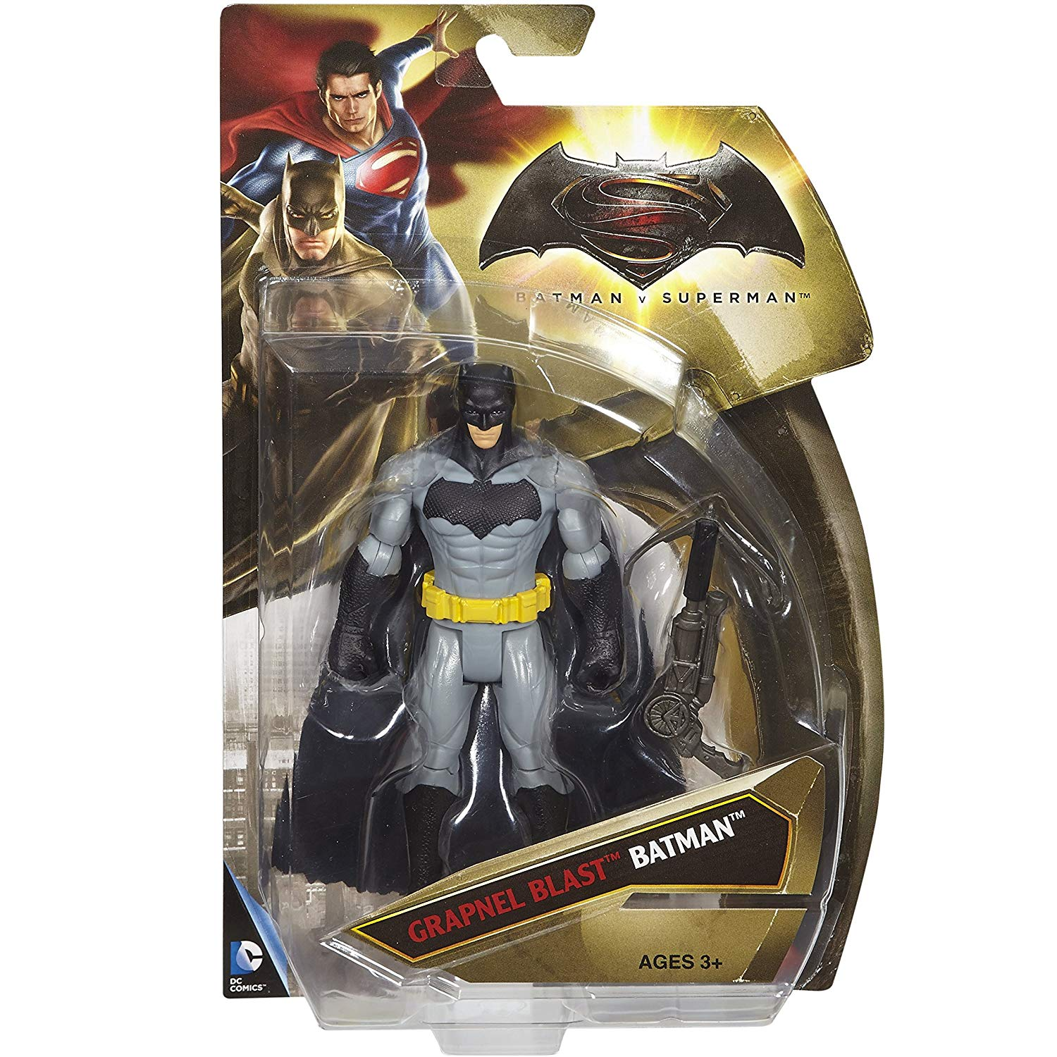 Batman vs Superman Grapnel Blast Batman Action Figure - Collectible DC Comics Movie Toy for Display & Play - Perfect for Superhero Fans & Collectors