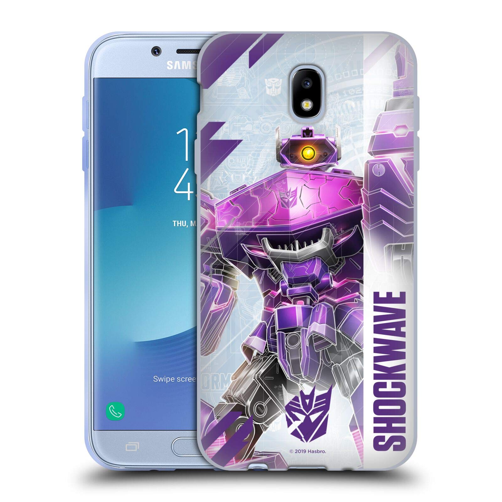 Head Case Designs Transformers Shockwave Decepticons Soft Gel Case for Samsung Galaxy J7 2017/Pro - Officially Licensed, Durable Protection for Daily Use & Gaming