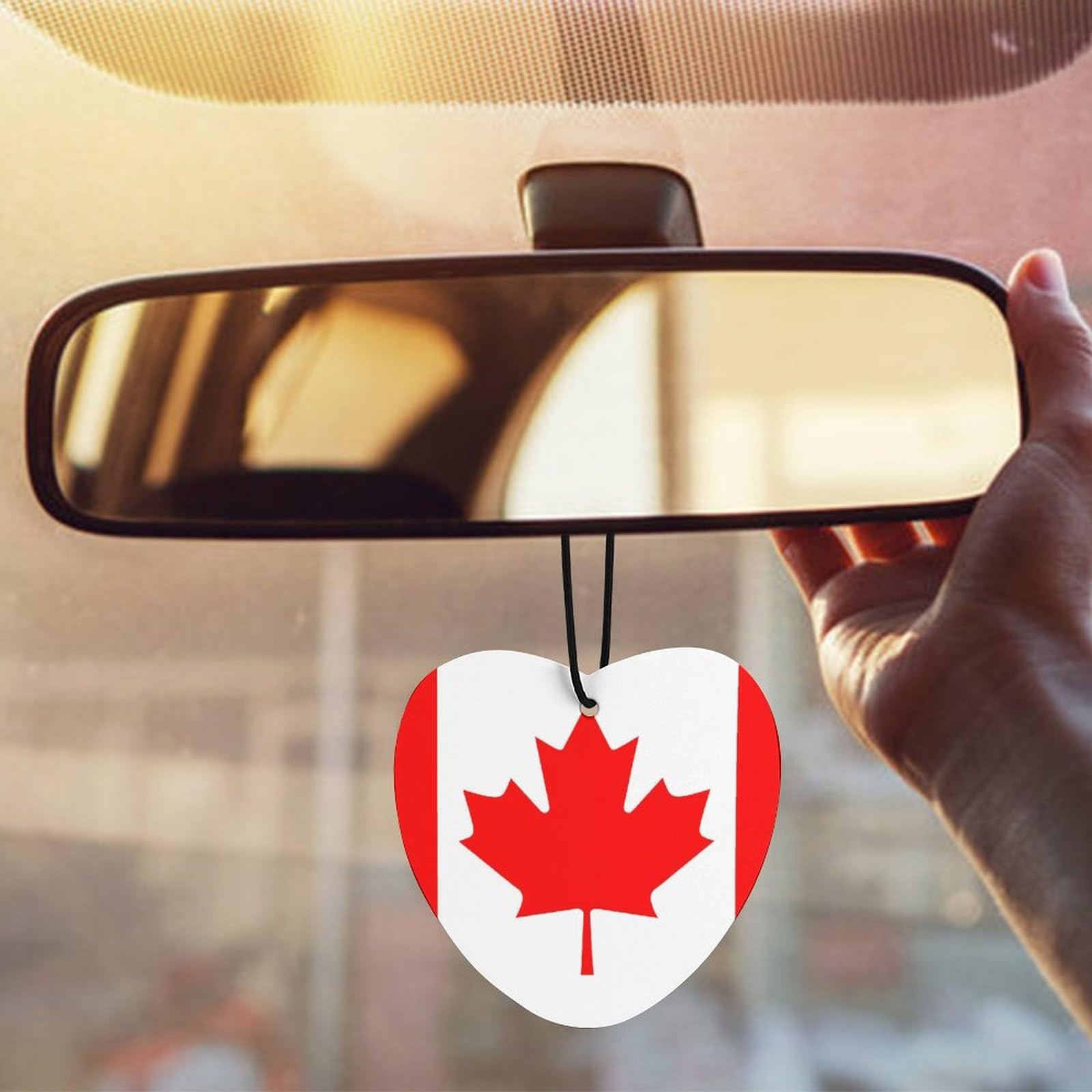 Canada Flag Car Air Fresheners Hanging - 3PCS Car Scent Cards for Interior Decor & Accessories (Gray-Style) - Perfect for Road Trips, Office Commutes & Showing Patriotism