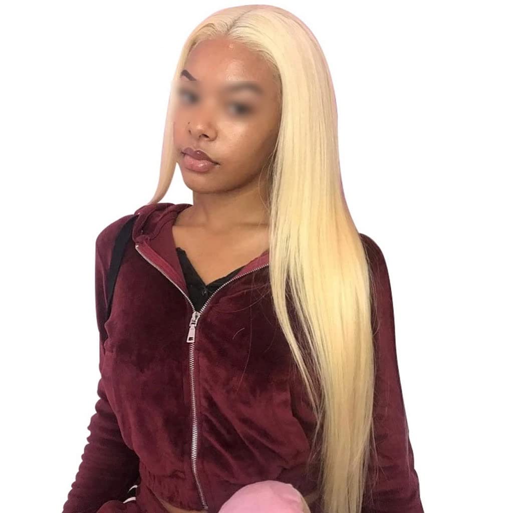 UNNS Women's Synthetic Wigs - Middle Part Golden Long Straight Hair Replacement Wig (25.9 Inch) for Everyday Wear & Parties | Heat Resistant Fiber Wig for Styling & Cosplay