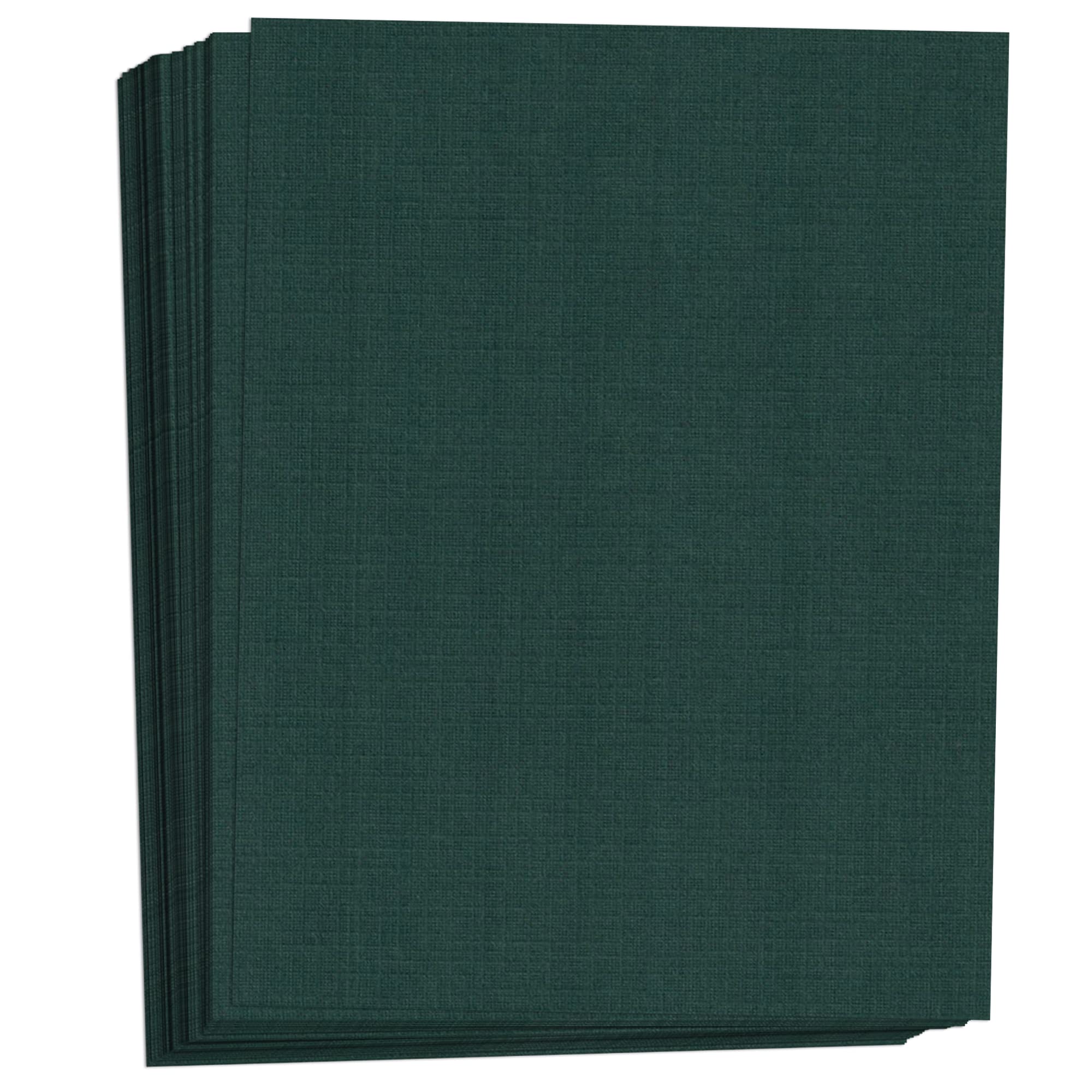 Hamilco 50-Pack Colored Cardstock Paper 8.5x11 Inch, Linen Textured 80 lb Cover Weight - Sacramento Green | Perfect for Scrapbooking, Card Making, DIY Crafts, and Invitations