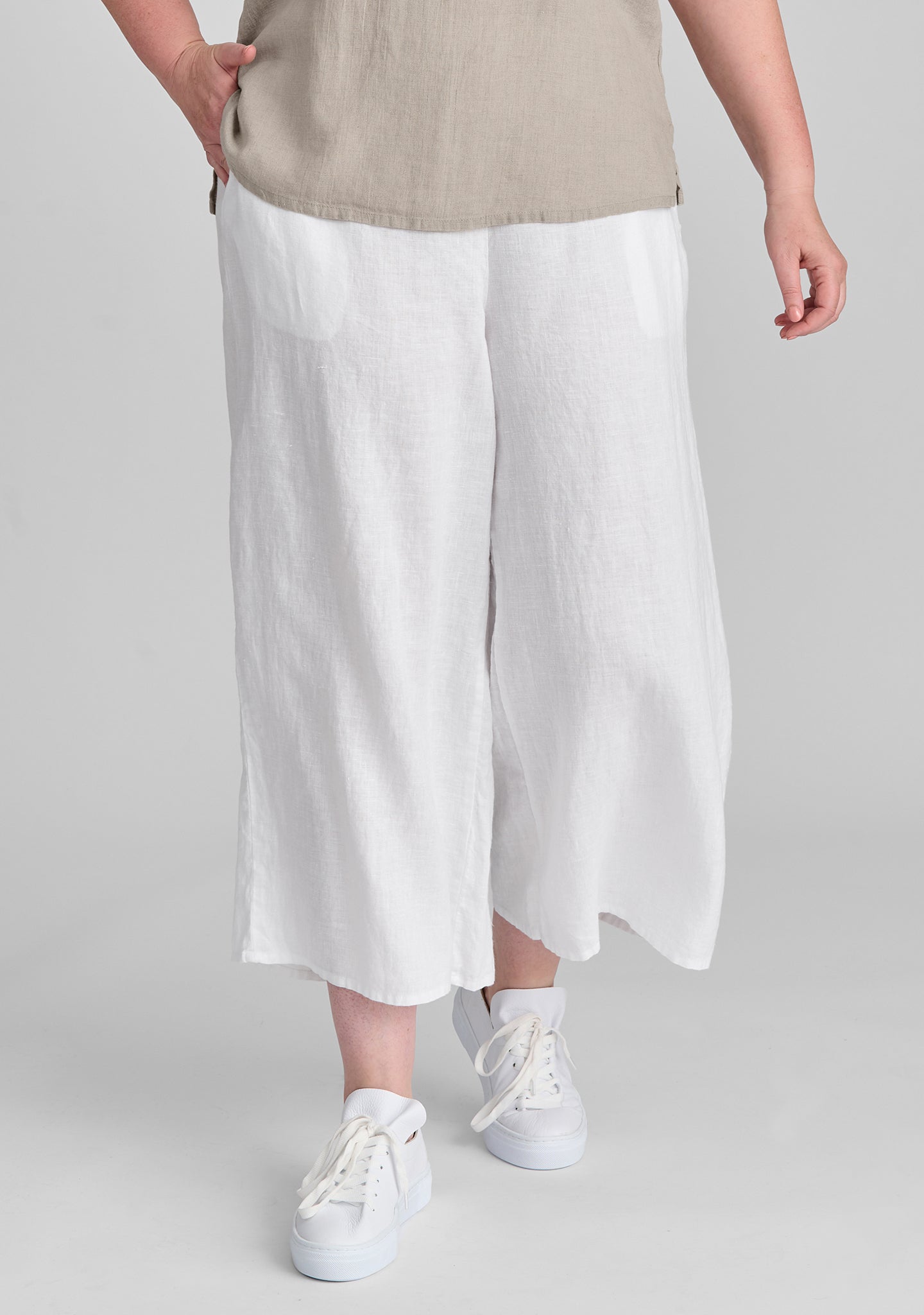 Sociable Flood Wide Leg Linen Pants for Women - Breathable Summer Casual Pants | Beach Vacation, Yoga, Lounge Wear - FINAL SALE